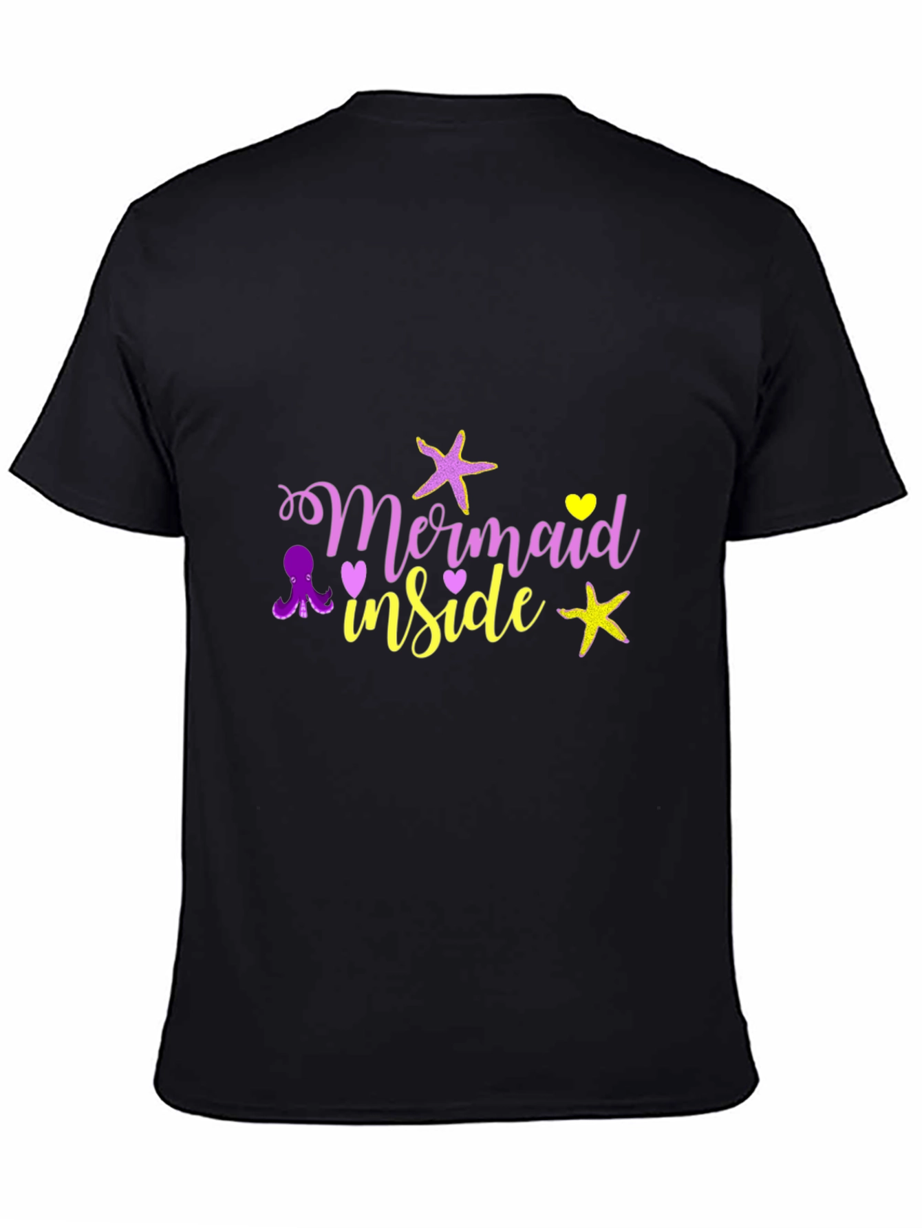 Mermaid Inside Graphic T-Shirt - Black