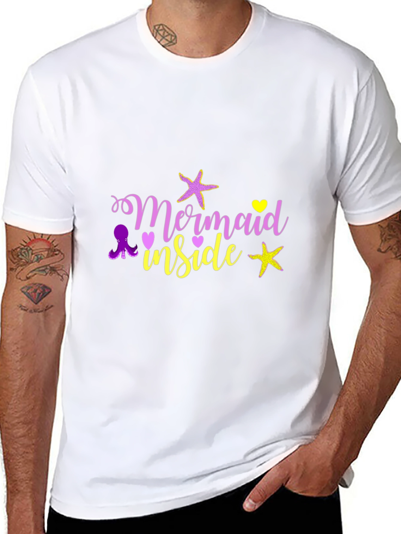 Mermaid Inside Graphic T-Shirt - Black