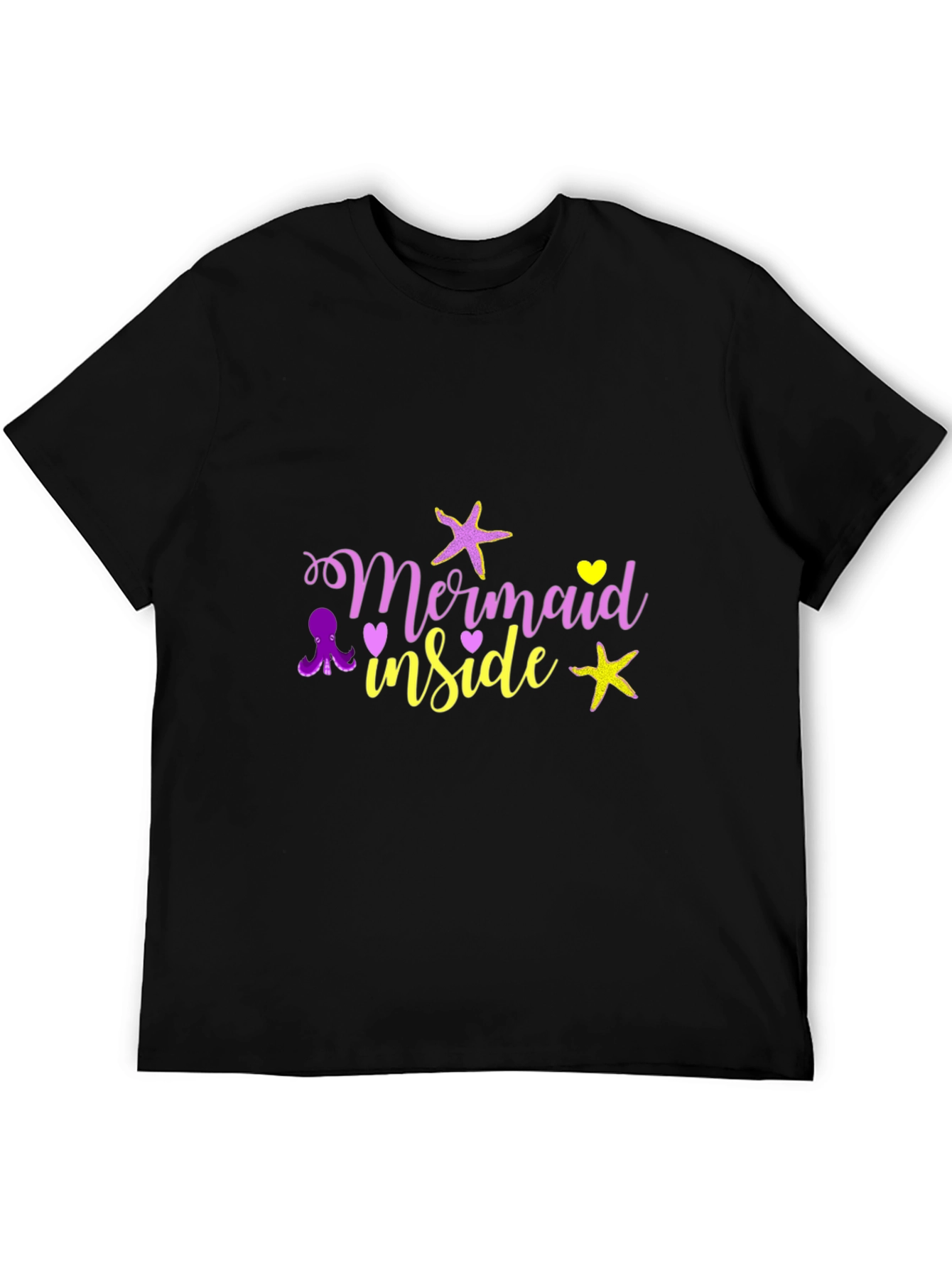 Mermaid Inside Graphic T-Shirt - Black