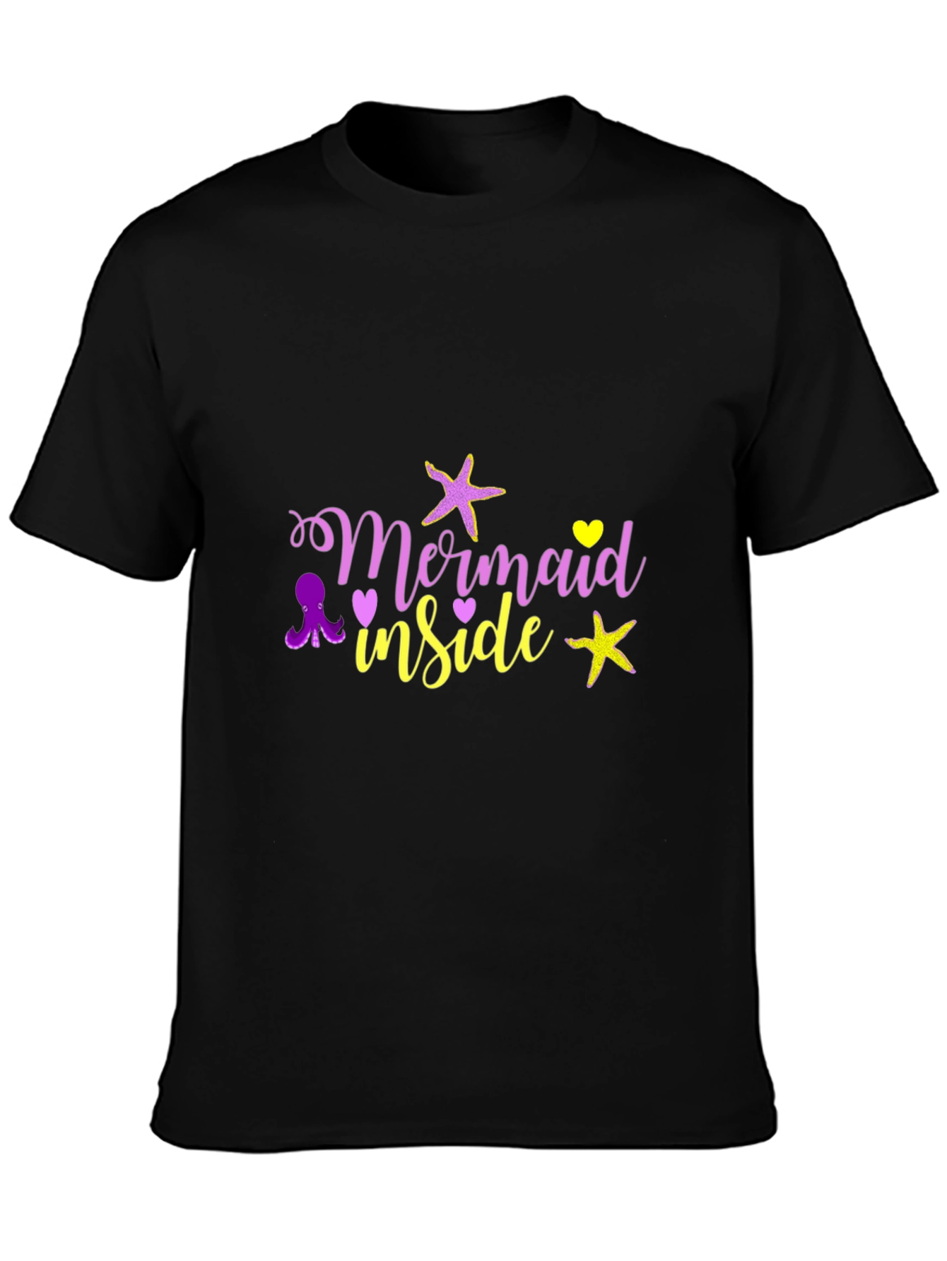 Mermaid Inside Graphic T-Shirt - Black