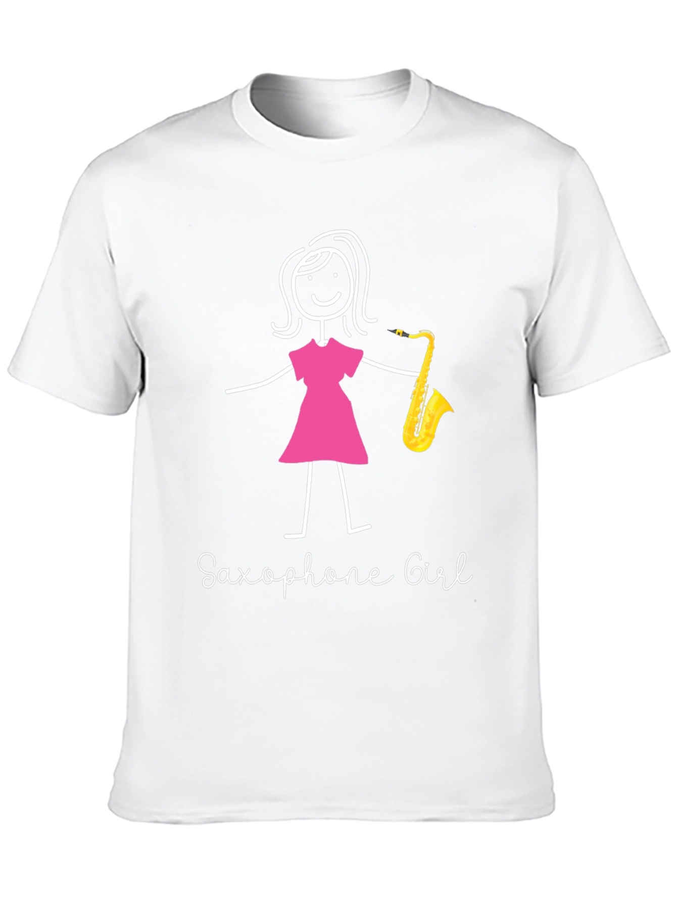 Saxophone Girl Graphic T-Shirt - Black Unisex Tee
