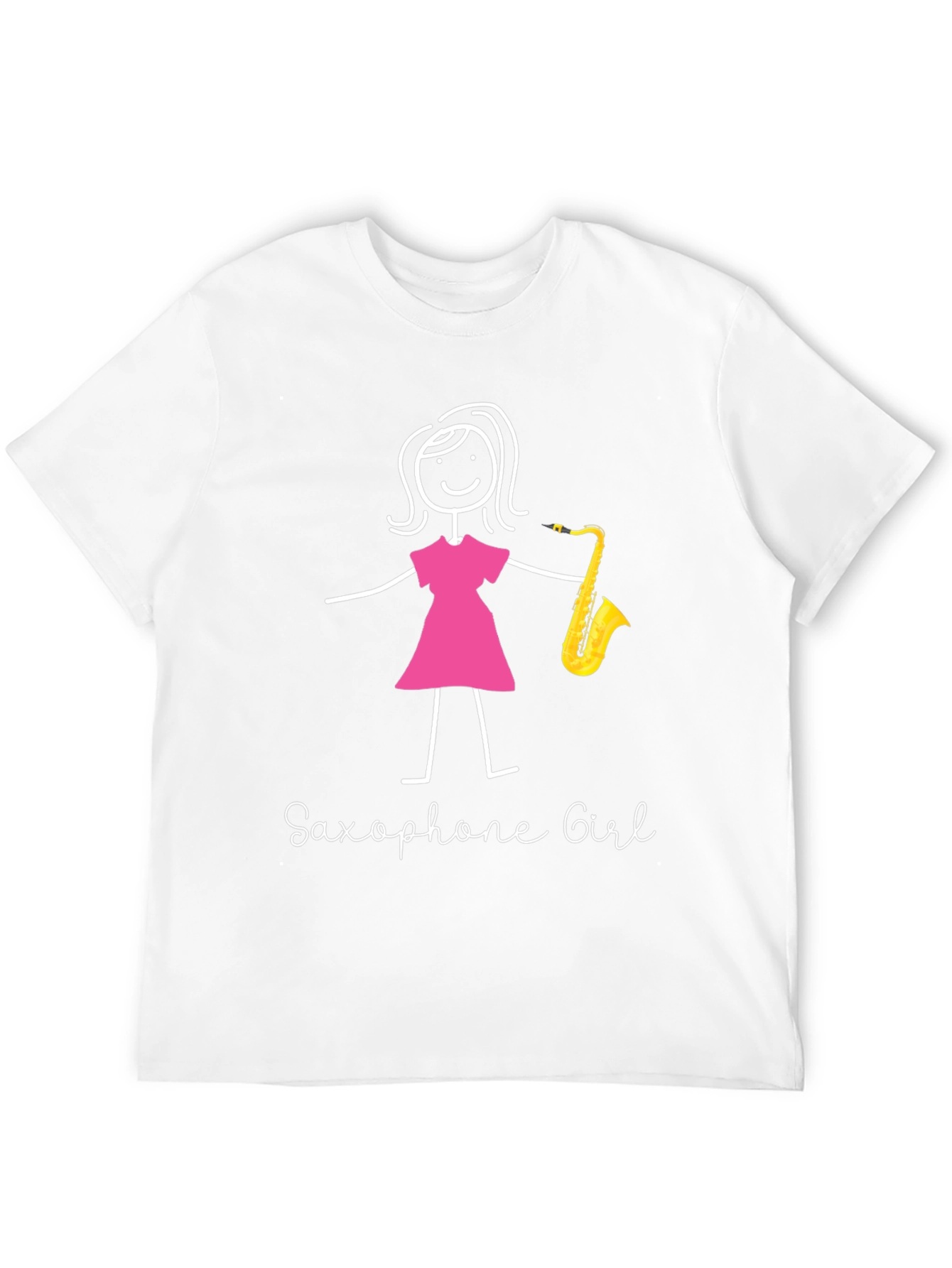 Saxophone Girl Graphic T-Shirt - Black Unisex Tee