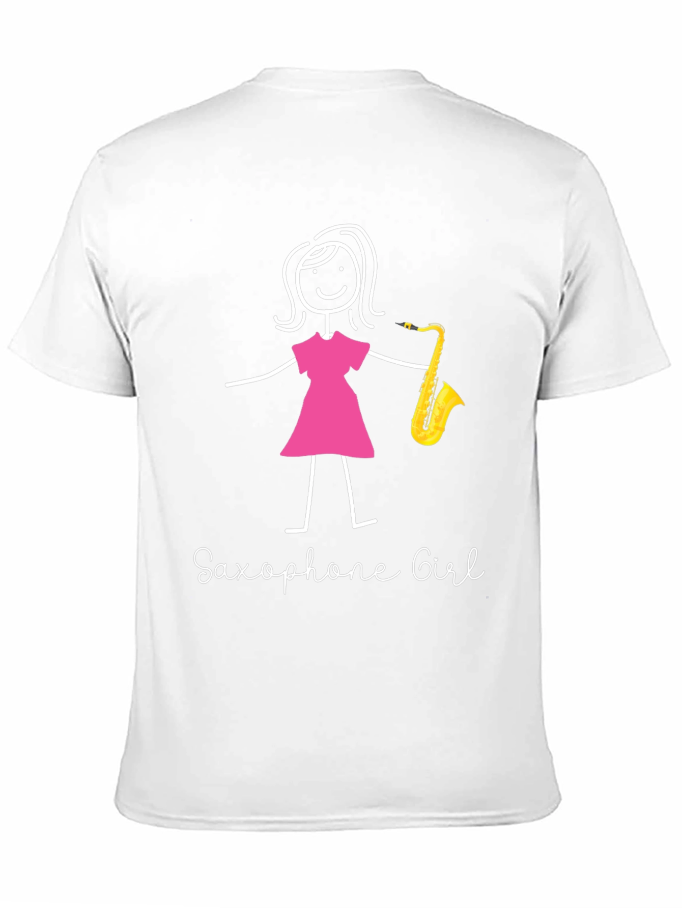 Saxophone Girl Graphic T-Shirt - Black Unisex Tee