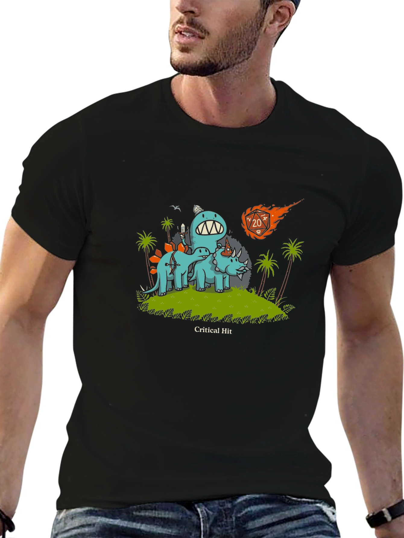 D&D Dinosaur Critical Hit T-Shirt