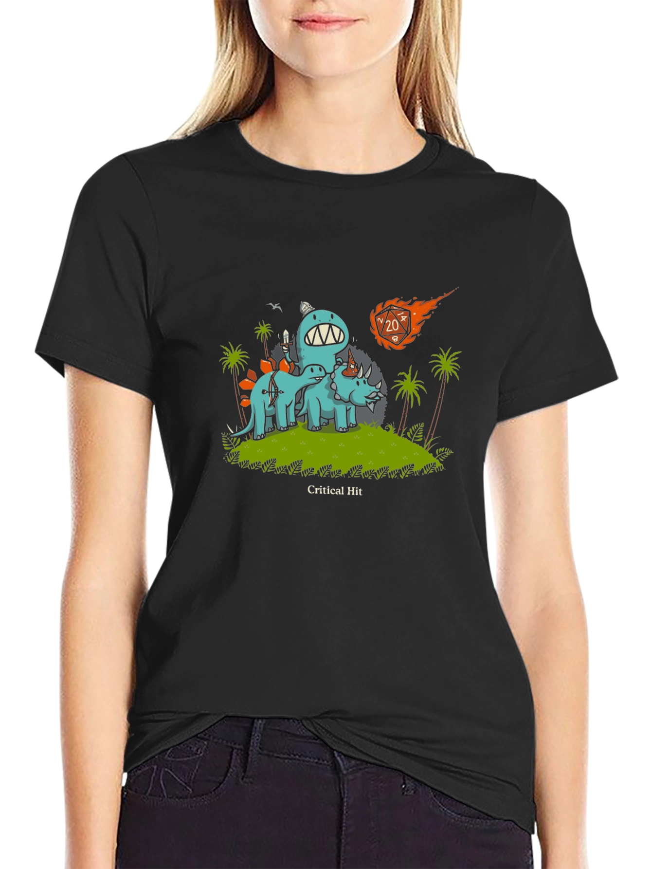 D&D Dinosaur Critical Hit T-Shirt