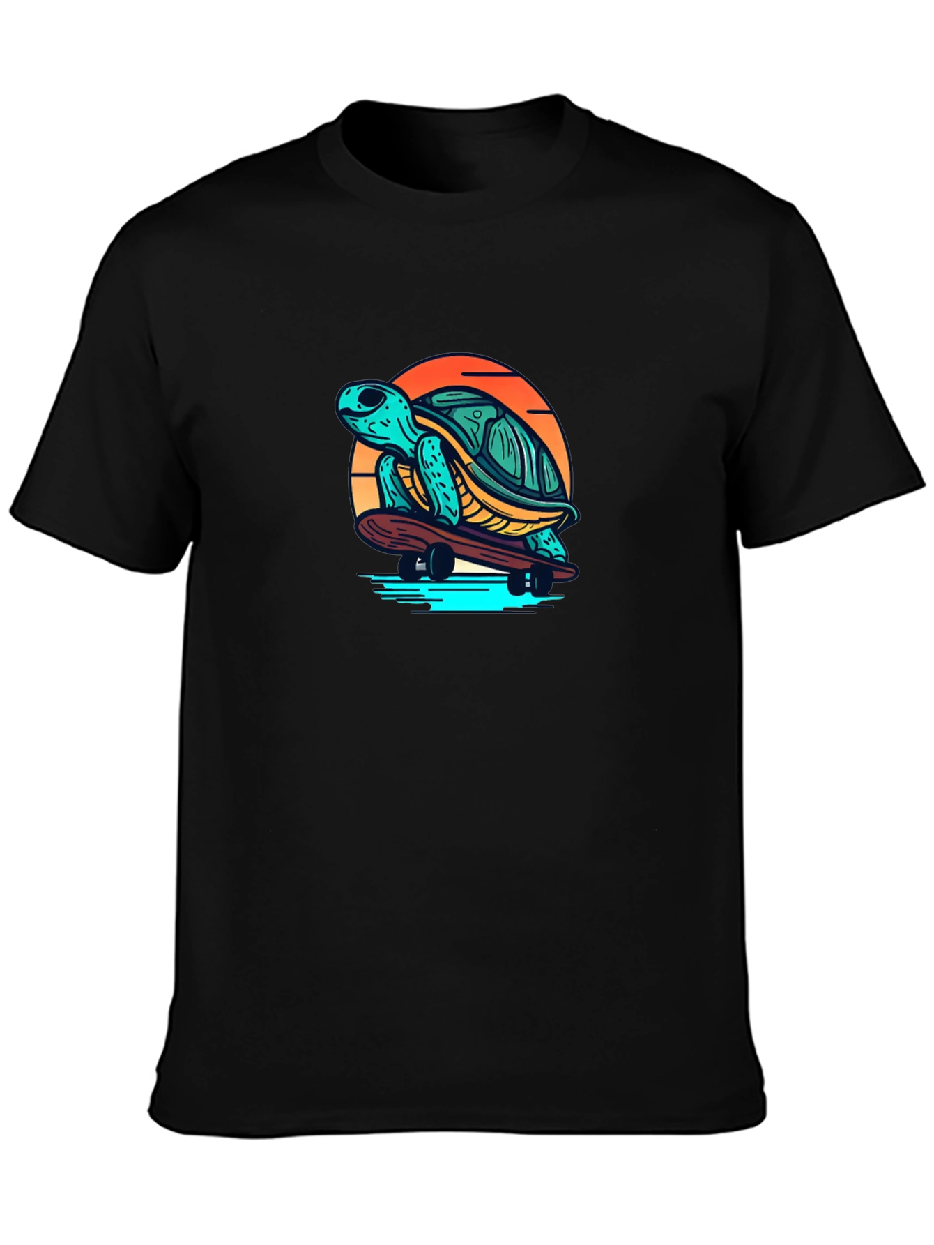 Skateboarding Turtle Graphic T-Shirt