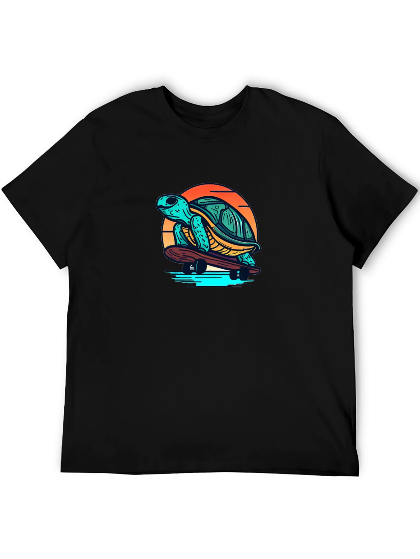 Skateboarding Turtle Graphic T-Shirt