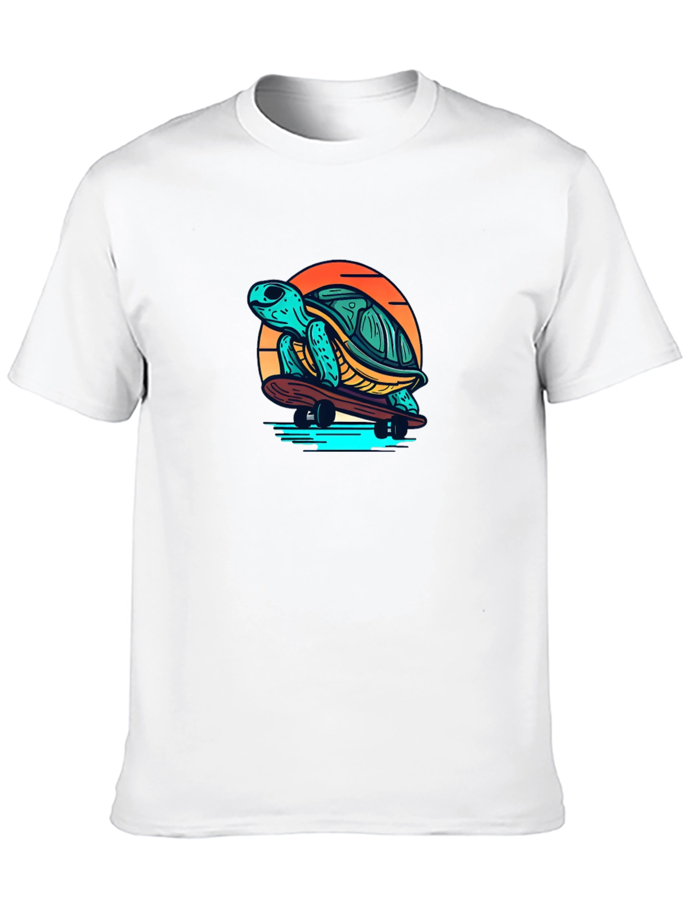 Skateboarding Turtle Graphic T-Shirt