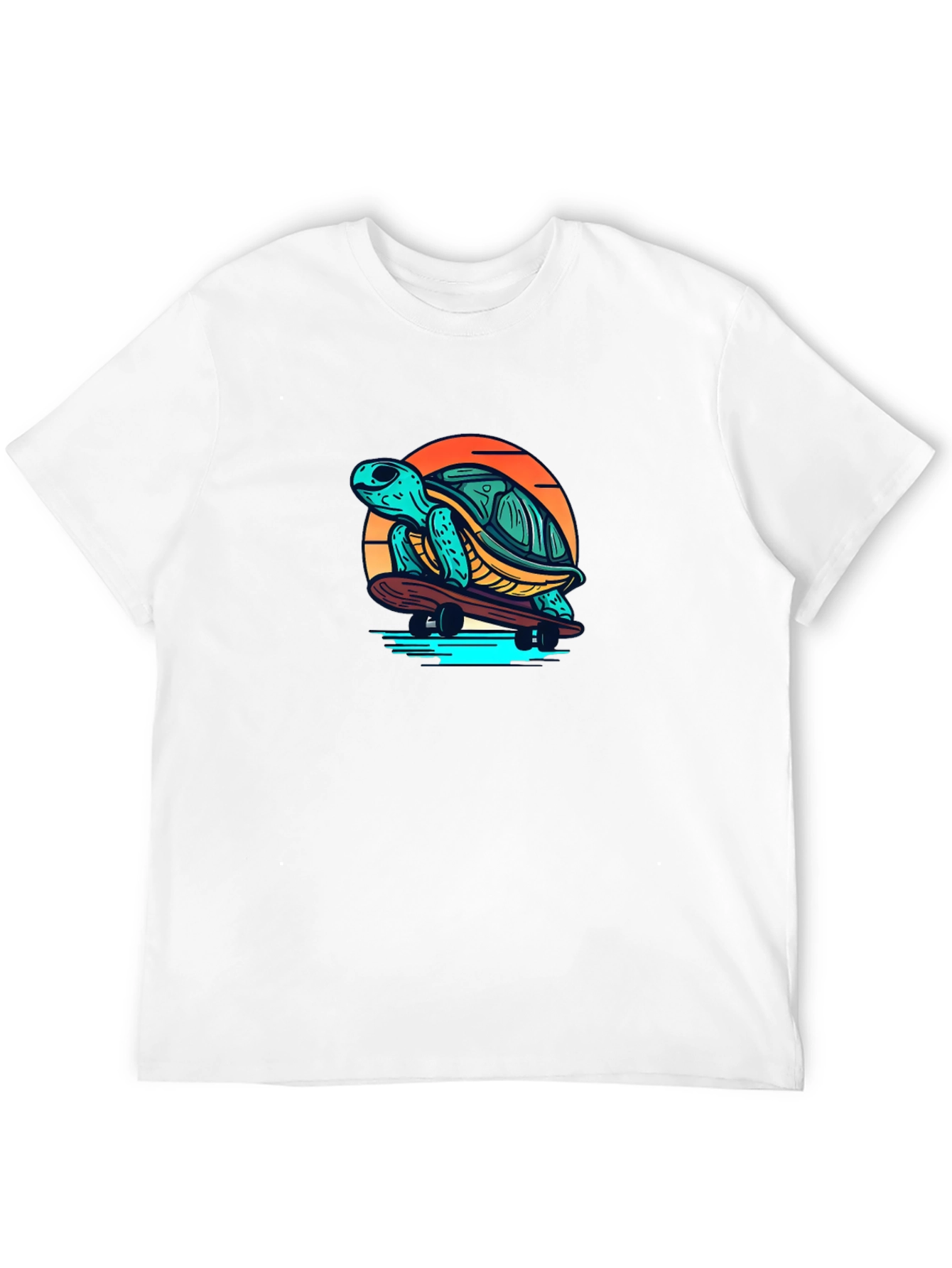 Skateboarding Turtle Graphic T-Shirt