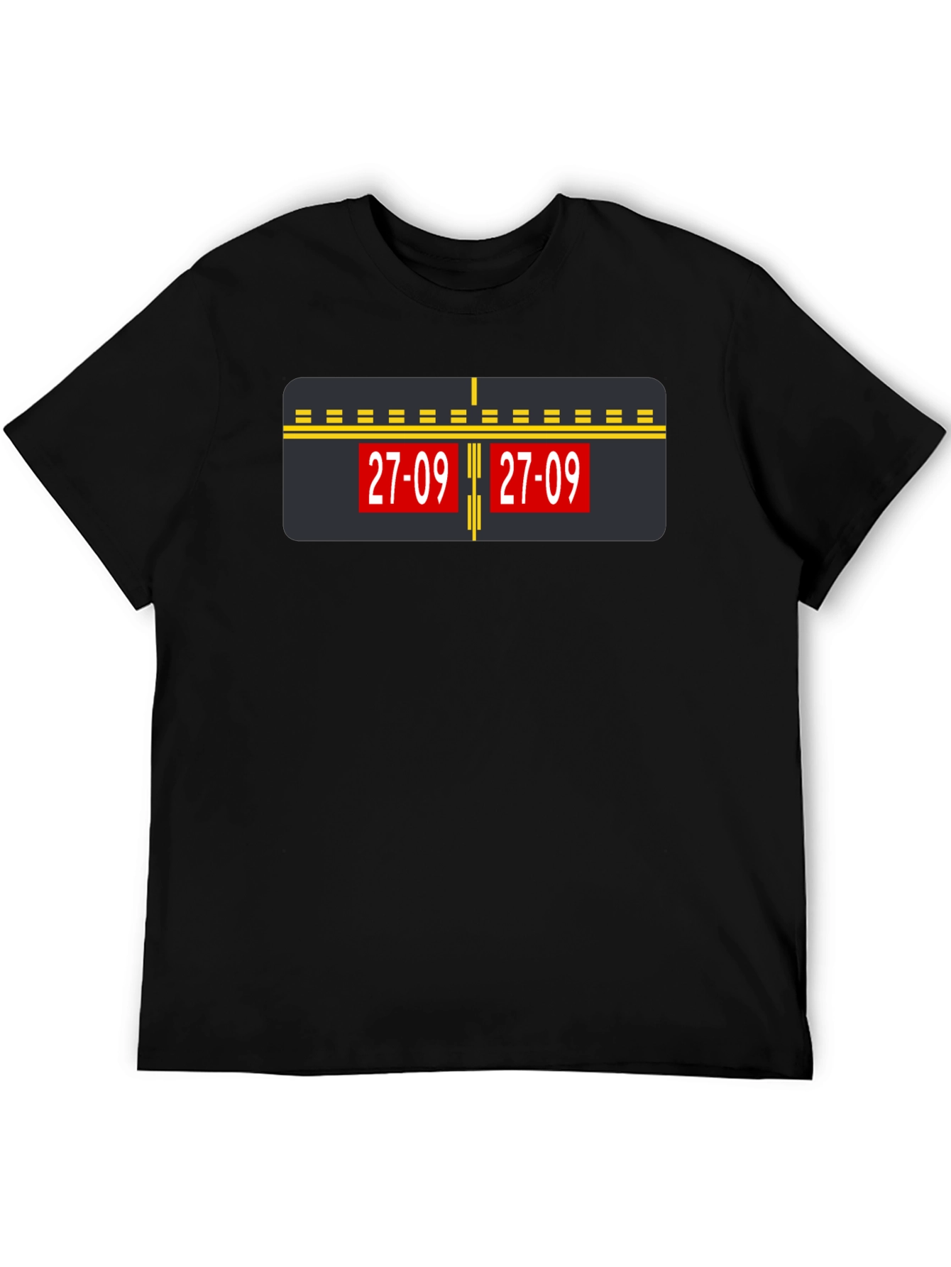 Airport Runway 27-09 Graphic Tee - Black