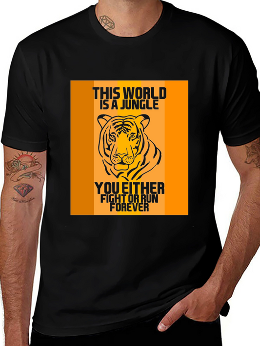Jungle Tiger Graphic Print Mens T-Shirt