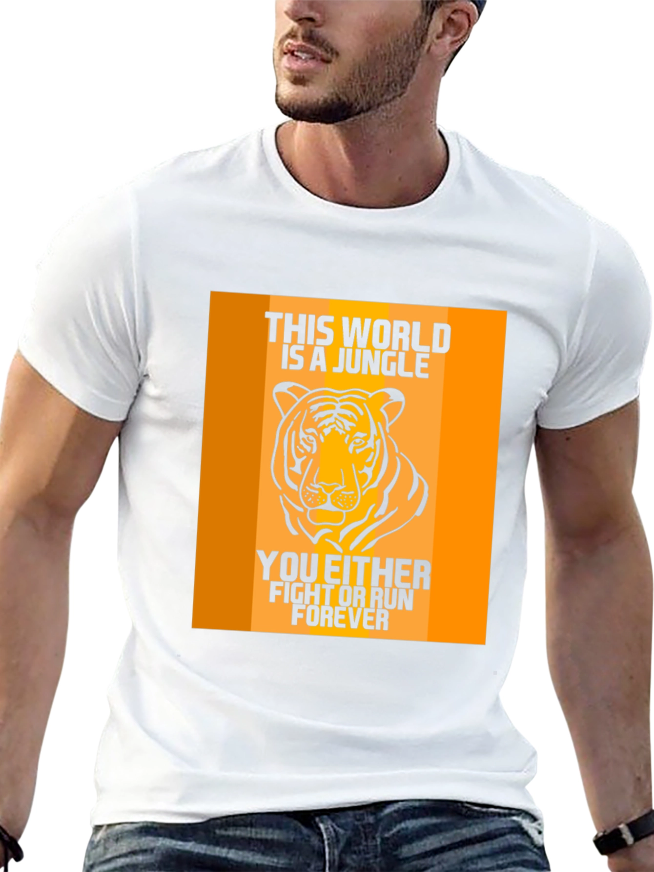 Jungle Tiger Graphic Print Mens T-Shirt