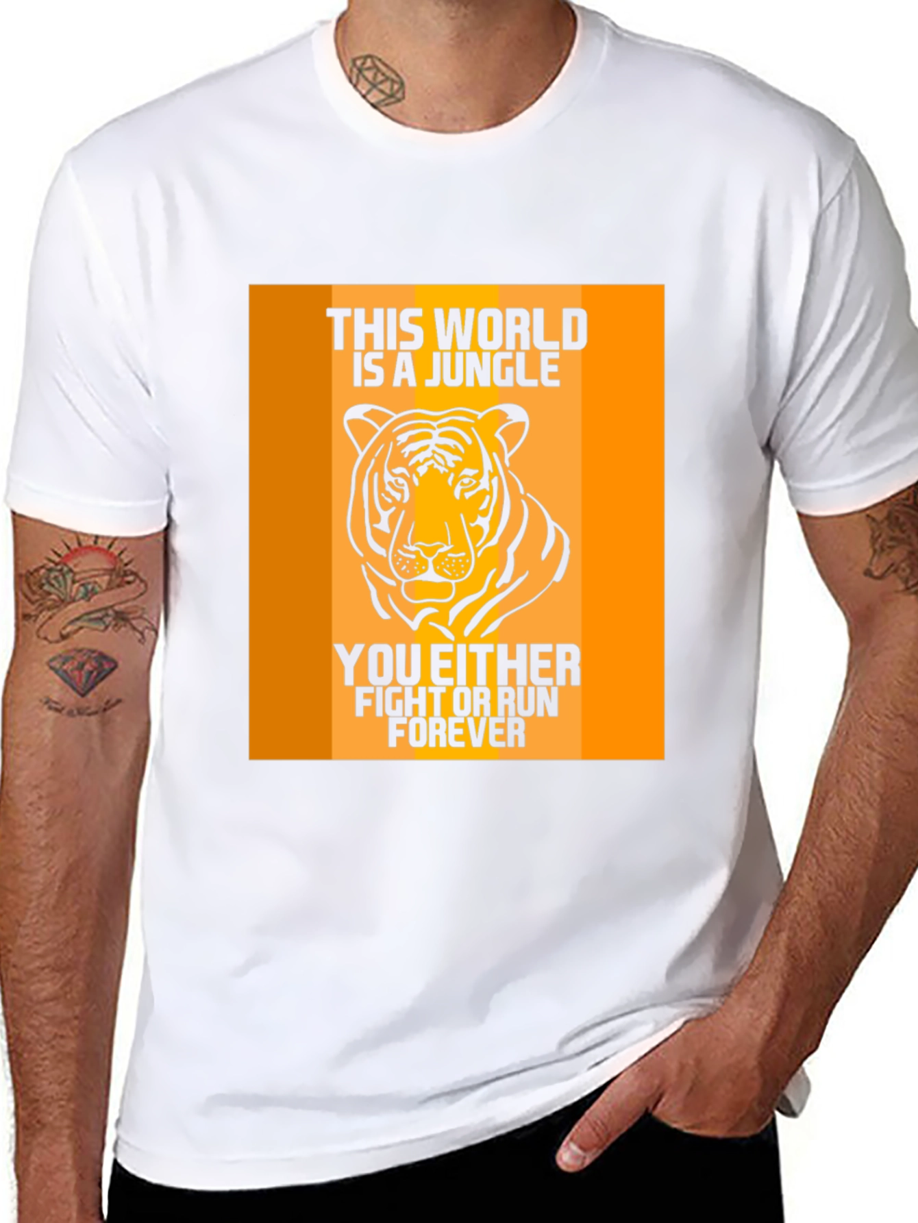 Jungle Tiger Graphic Print Mens T-Shirt