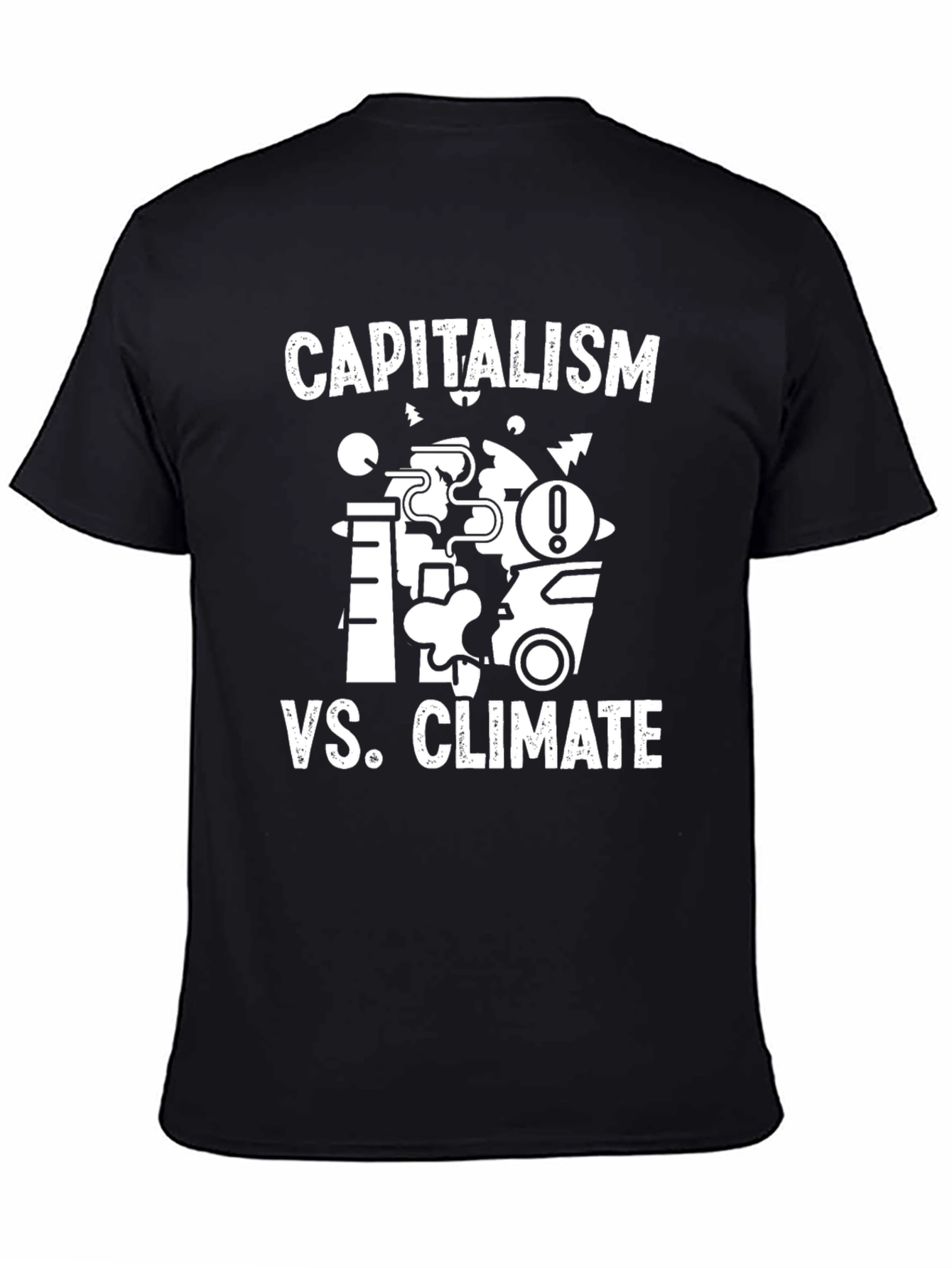 Capitalism vs. Climate Black Graphic T-Shirt