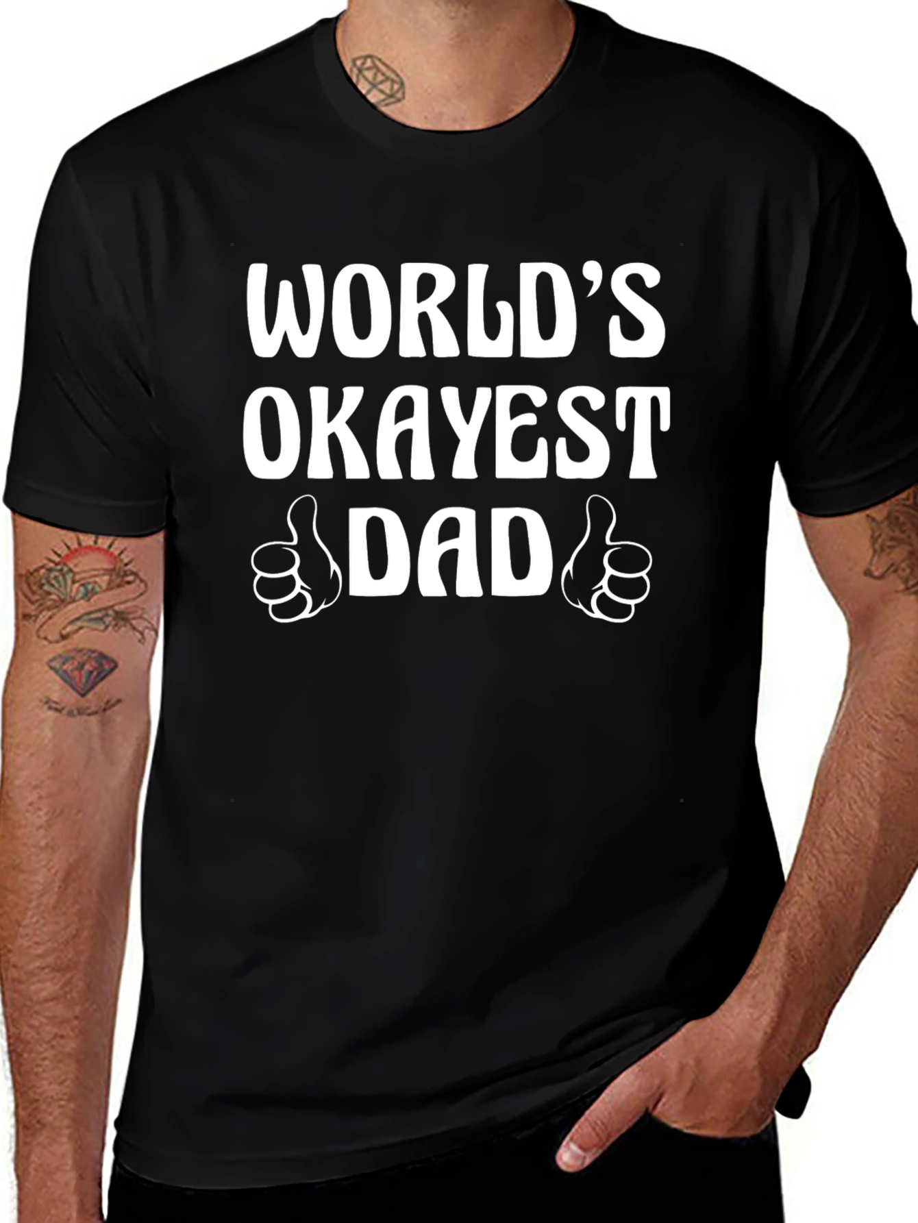 Worlds Okayest Dad Graphic T-Shirt