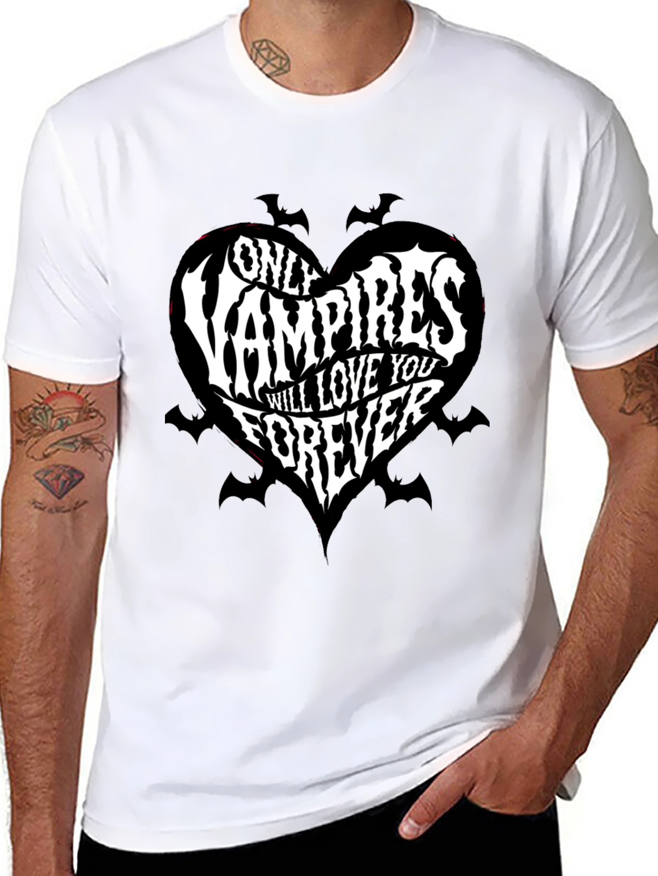 Vampire Love T-Shirt: Dark Heart Bat Design
