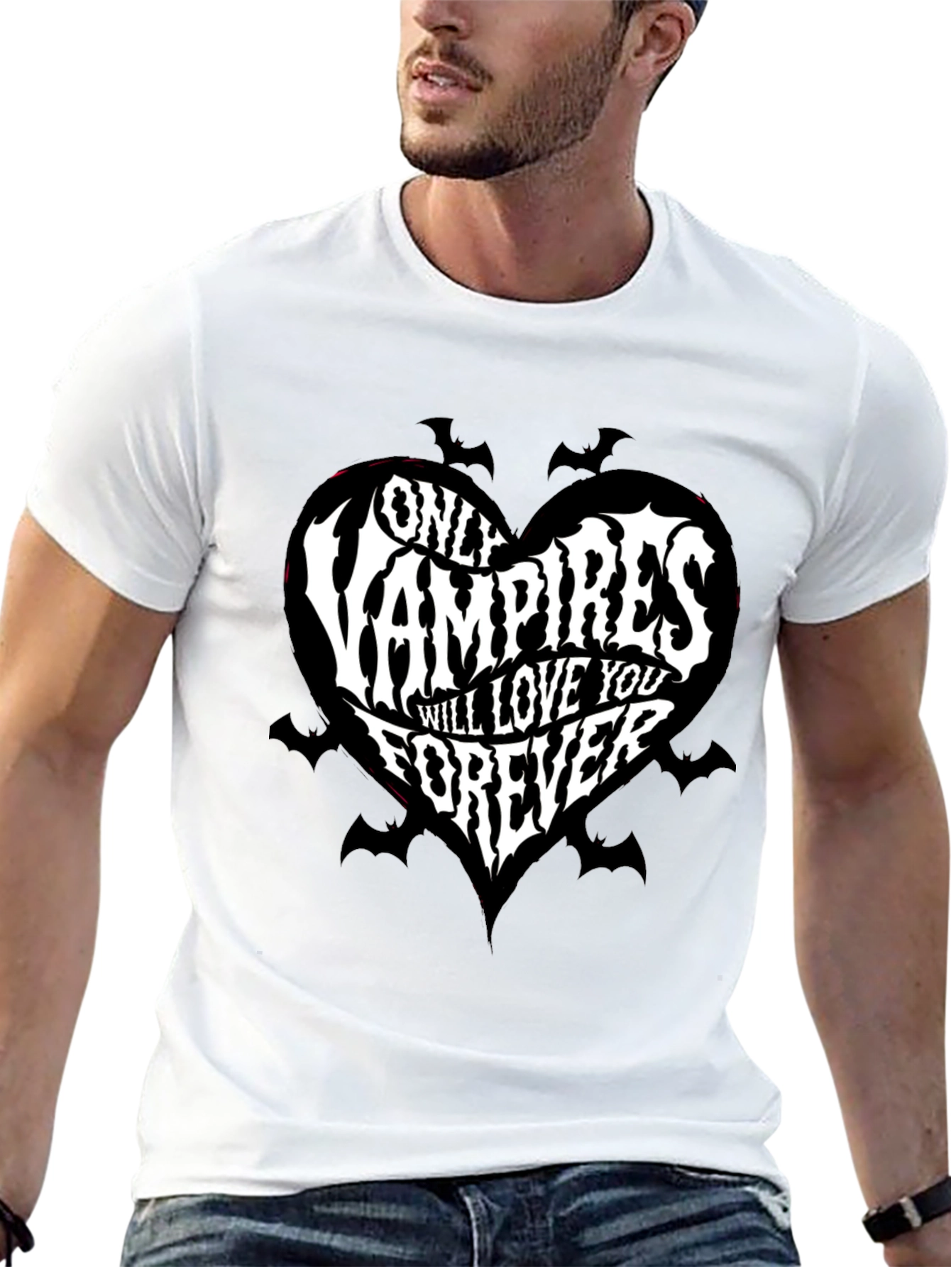Vampire Love T-Shirt: Dark Heart Bat Design