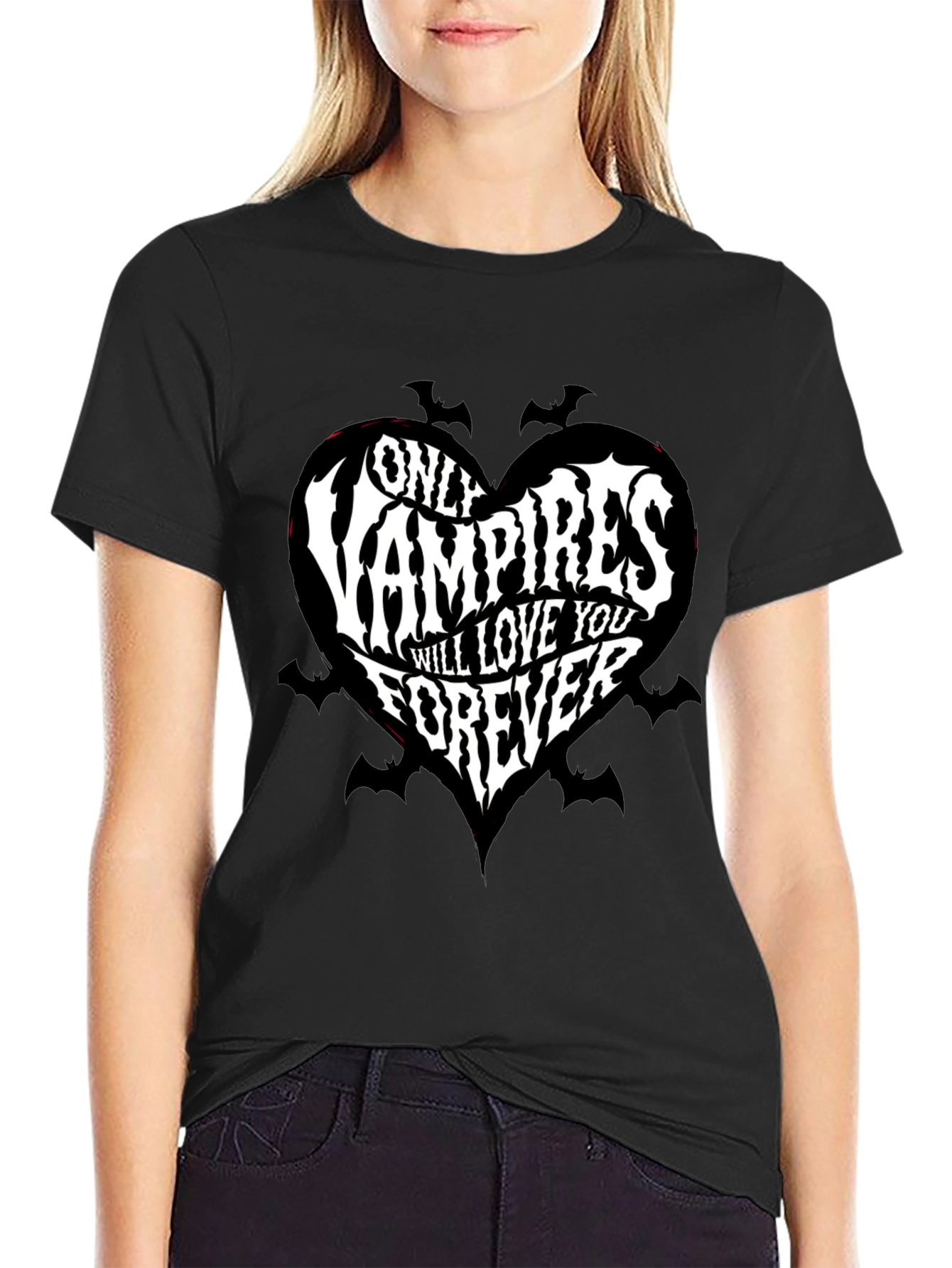 Vampire Love T-Shirt: Dark Heart Bat Design