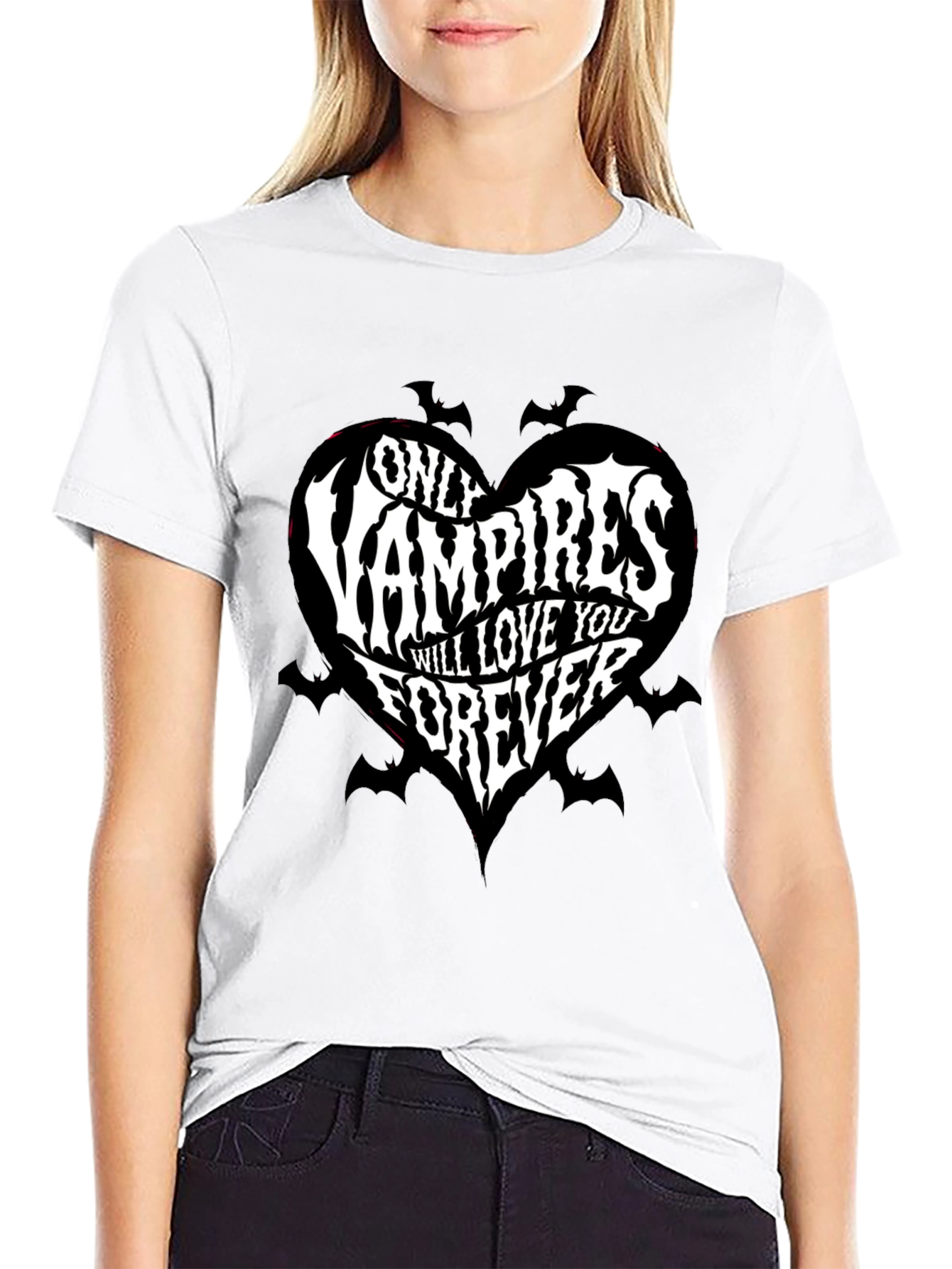 Vampire Love T-Shirt: Dark Heart Bat Design