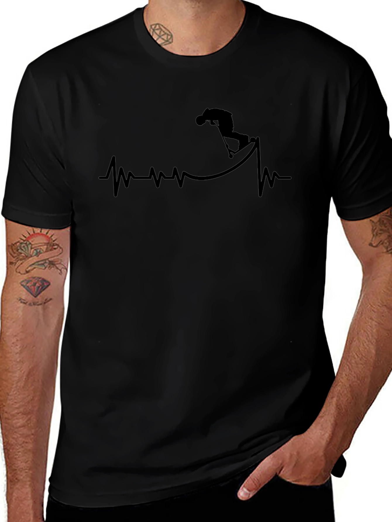 Scooter Heartbeat T-Shirt - Black Graphic Tee