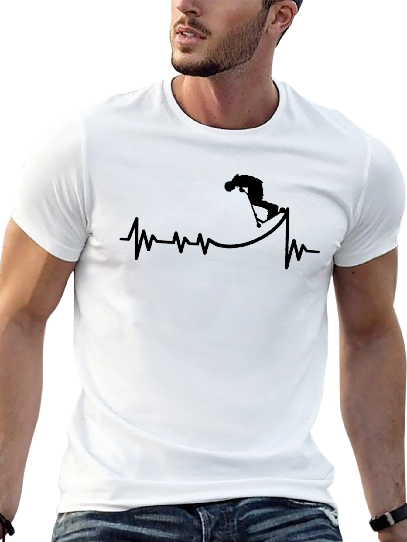 Scooter Heartbeat T-Shirt - Black Graphic Tee