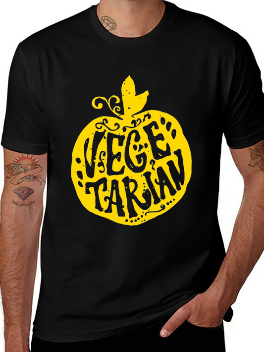 Vegetarian Apple T-Shirt - Black Unique Design