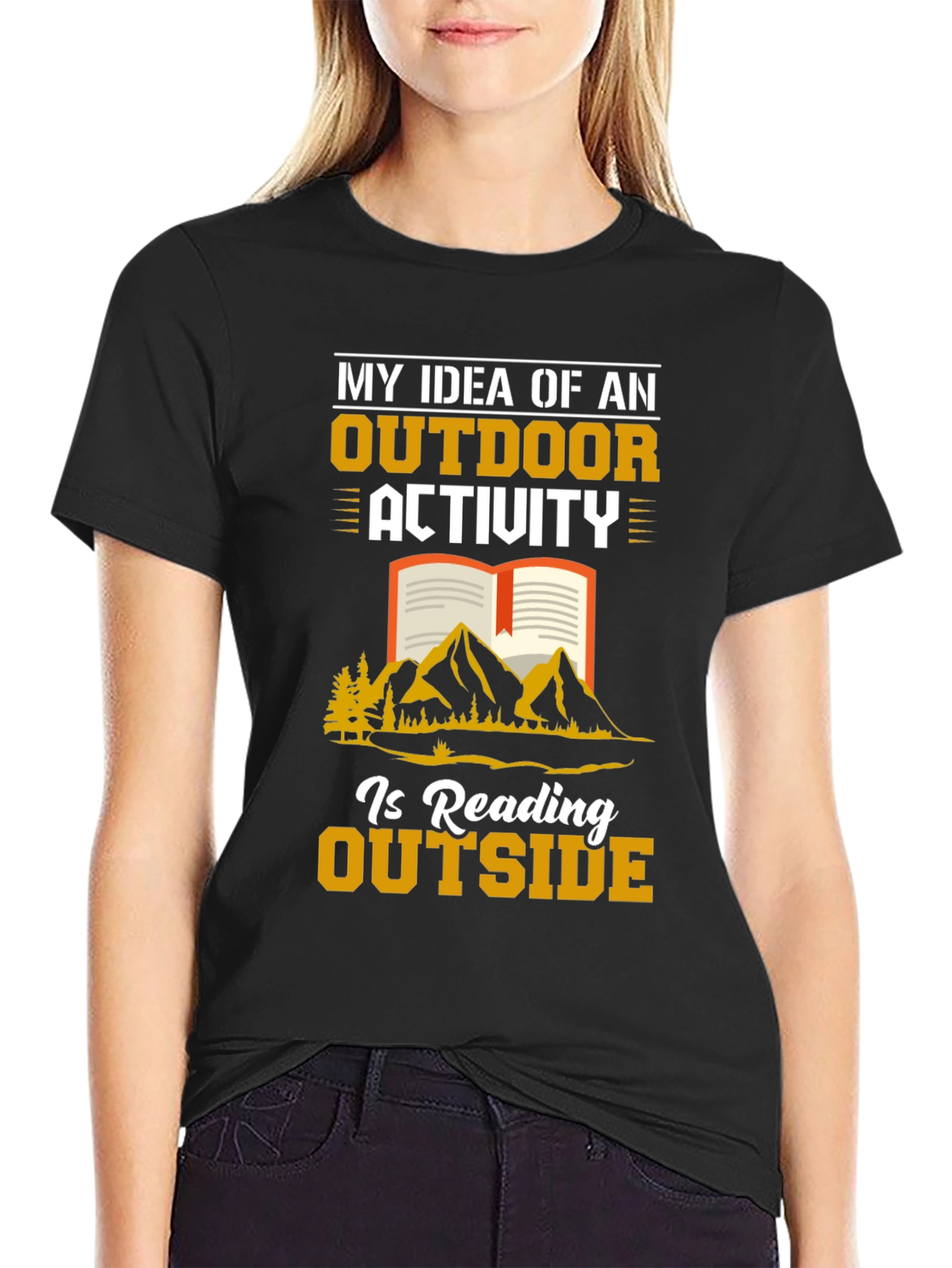 Reading Outside Graphic T-Shirt