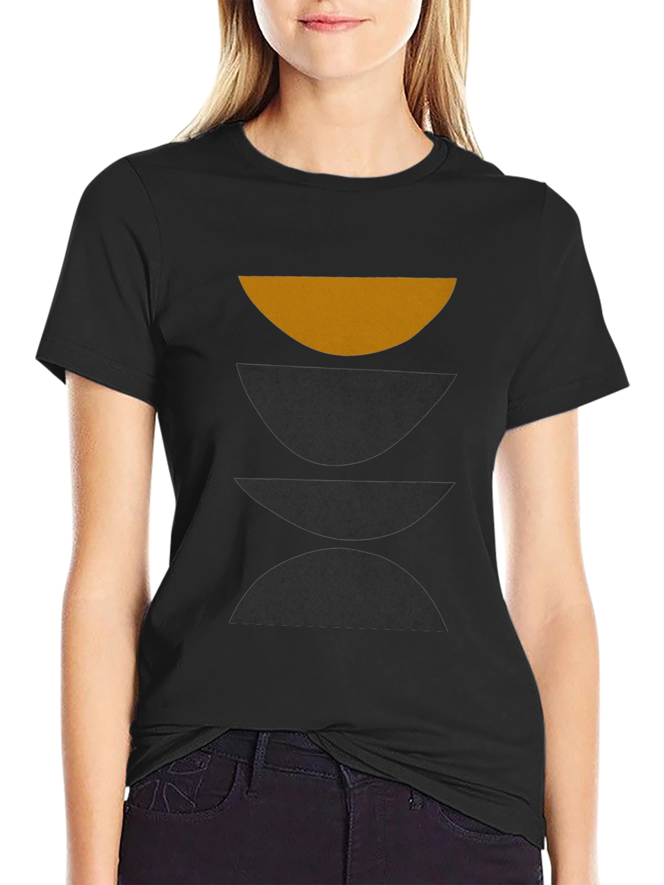 Minimalist Geometric Graphic Print T-Shirt