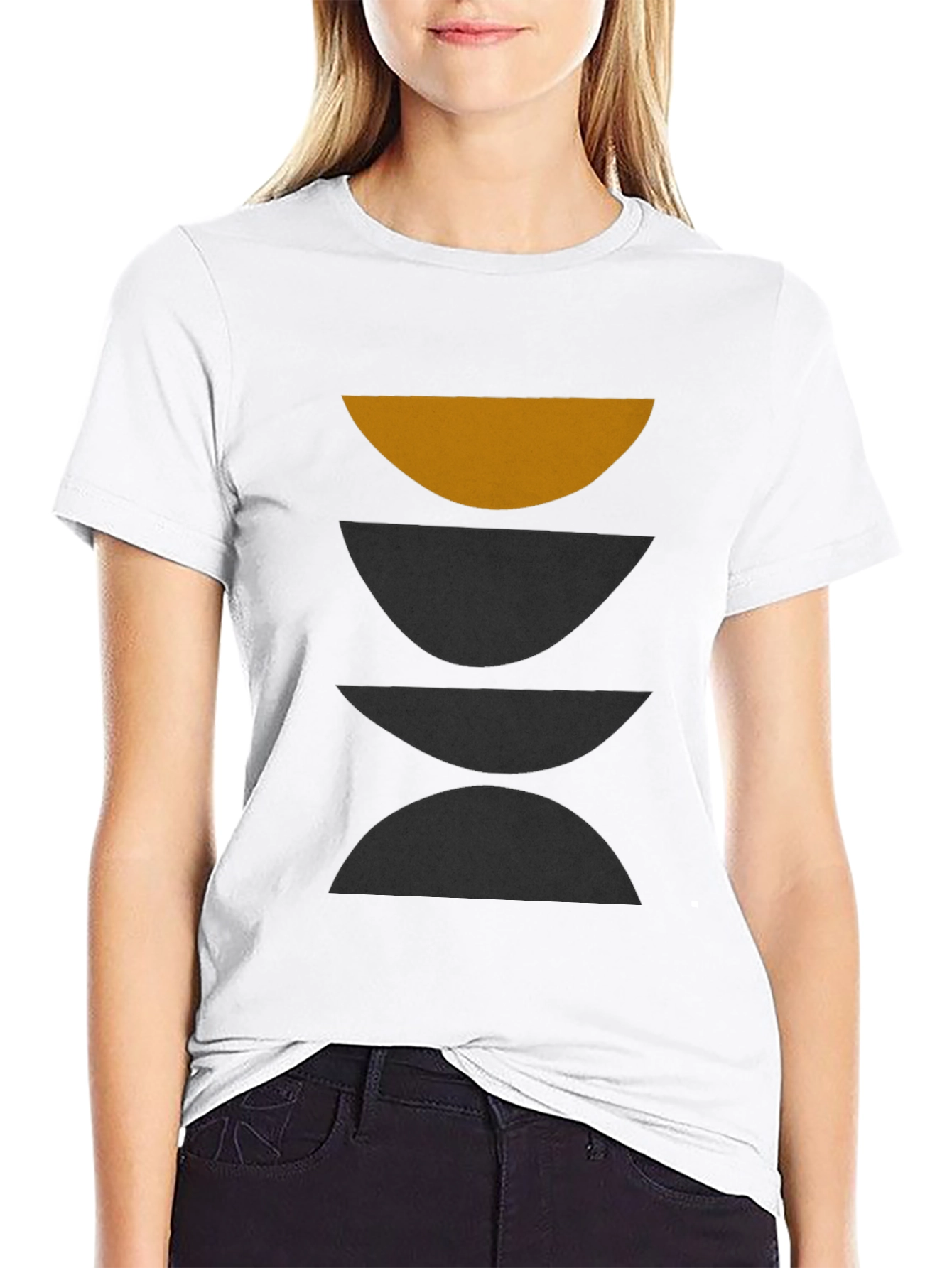 Minimalist Geometric Graphic Print T-Shirt