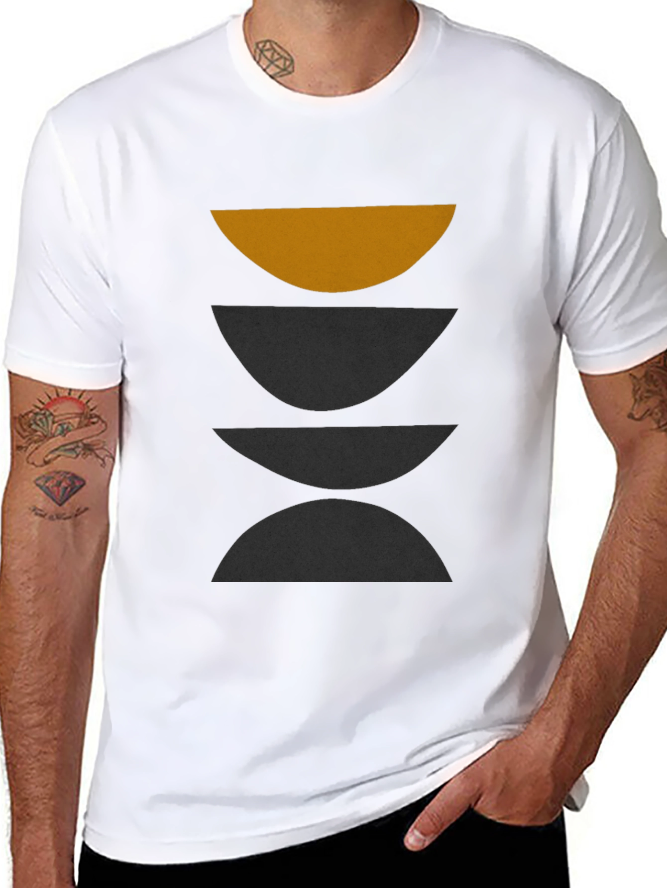 Minimalist Geometric Graphic Print T-Shirt