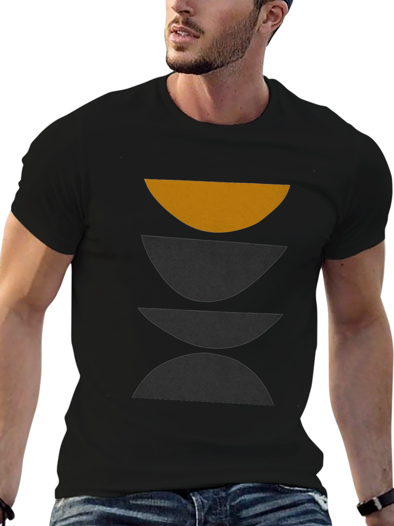 Minimalist Geometric Graphic Print T-Shirt