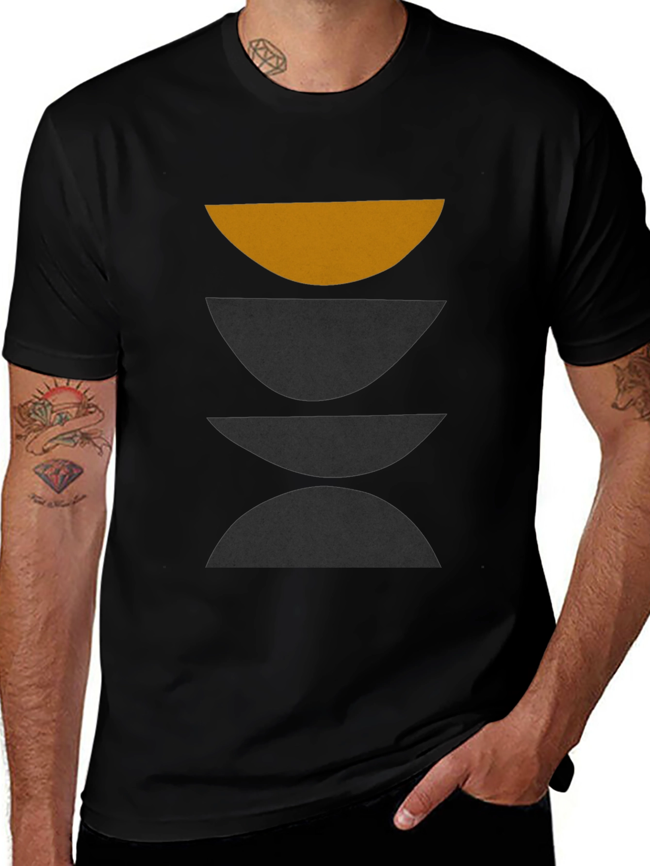Minimalist Geometric Graphic Print T-Shirt