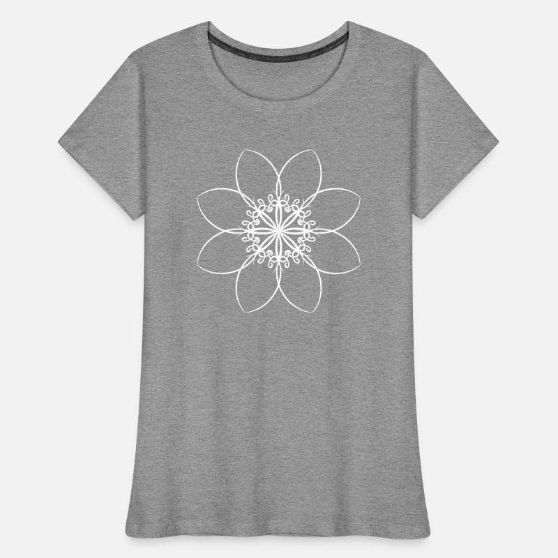 White Beautiful Flower Tribal Lines Tattoo Design