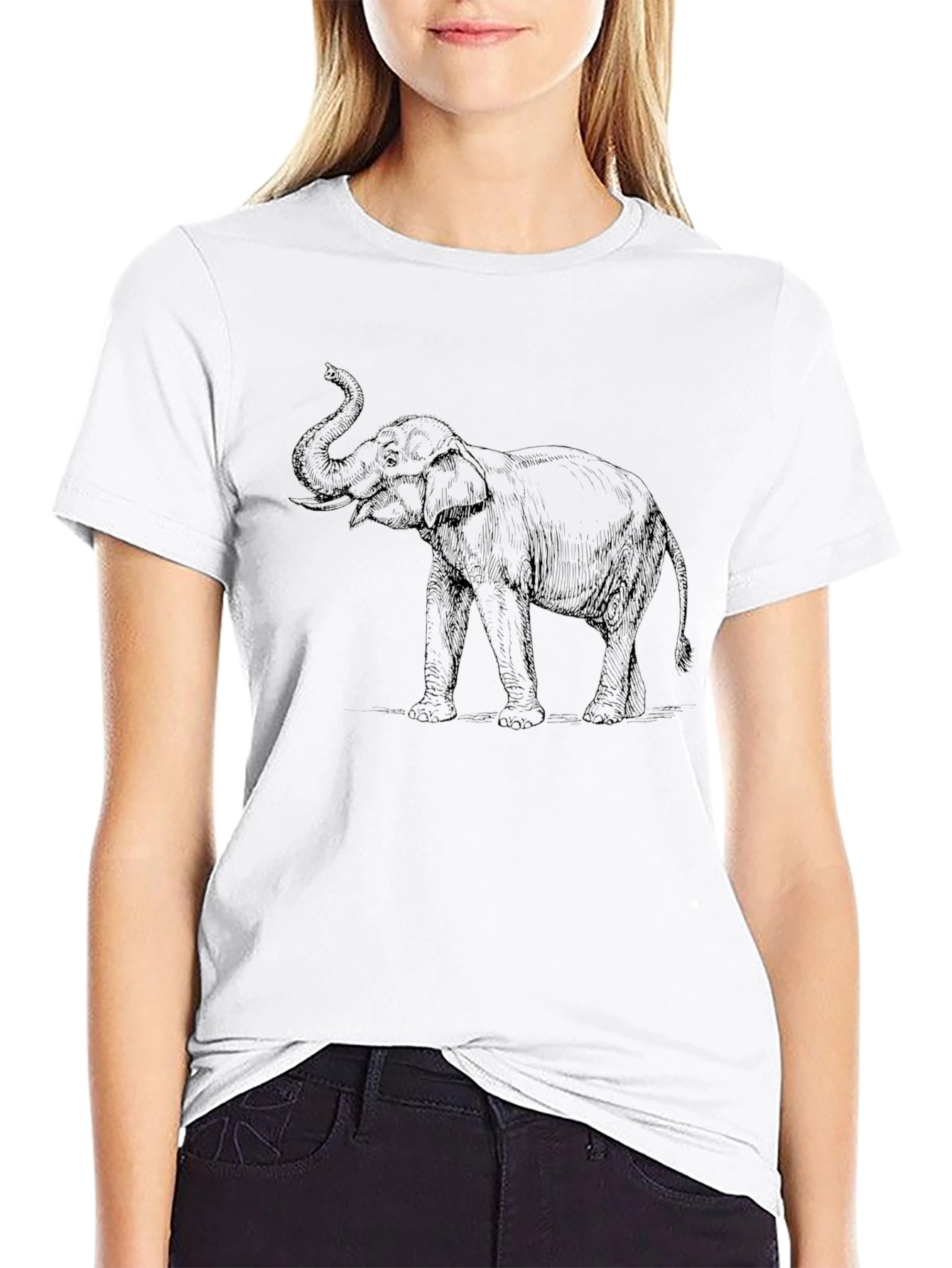 Elephant Graphic Black T-Shirt
