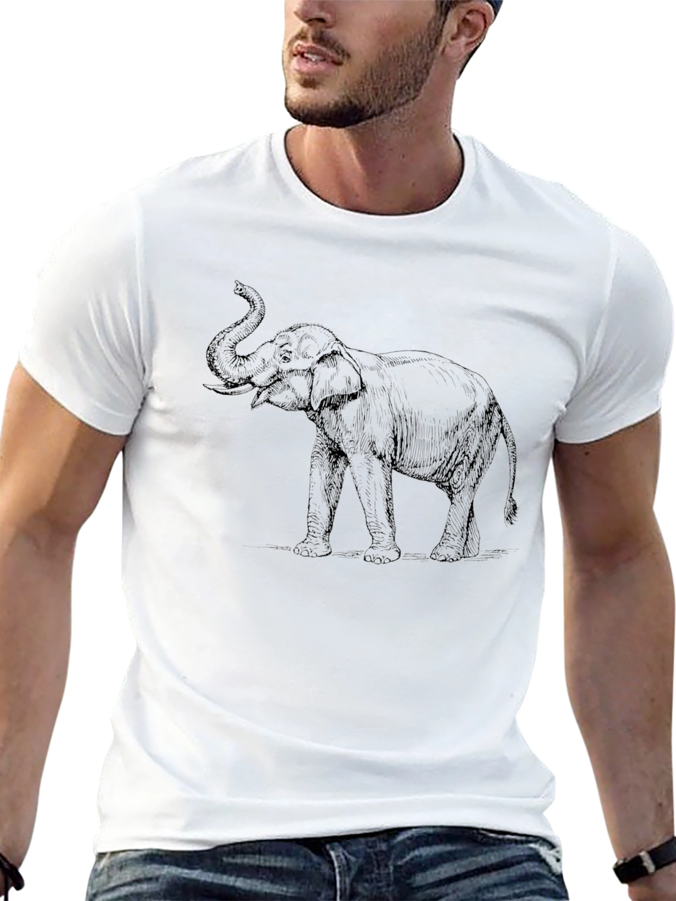 Elephant Graphic Black T-Shirt