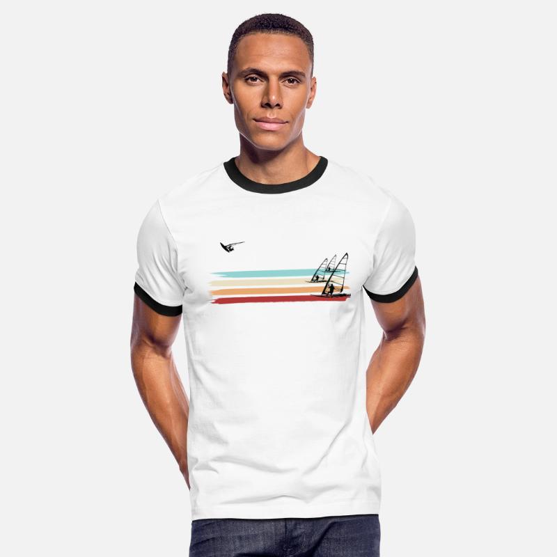 Windsurfing Retro Racing Paint Stripe Windsurfer