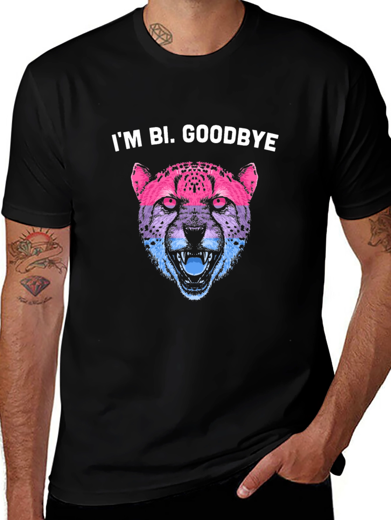 Im Bi. Goodbye - Bi Pride Cheetah T-Shirt