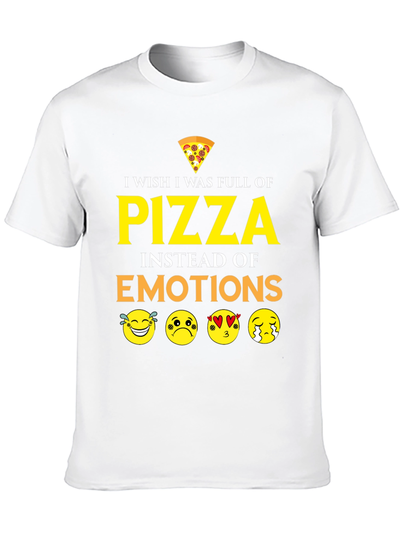 Pizza Emotions Graphic T-Shirt - Funny Foodie Tee
