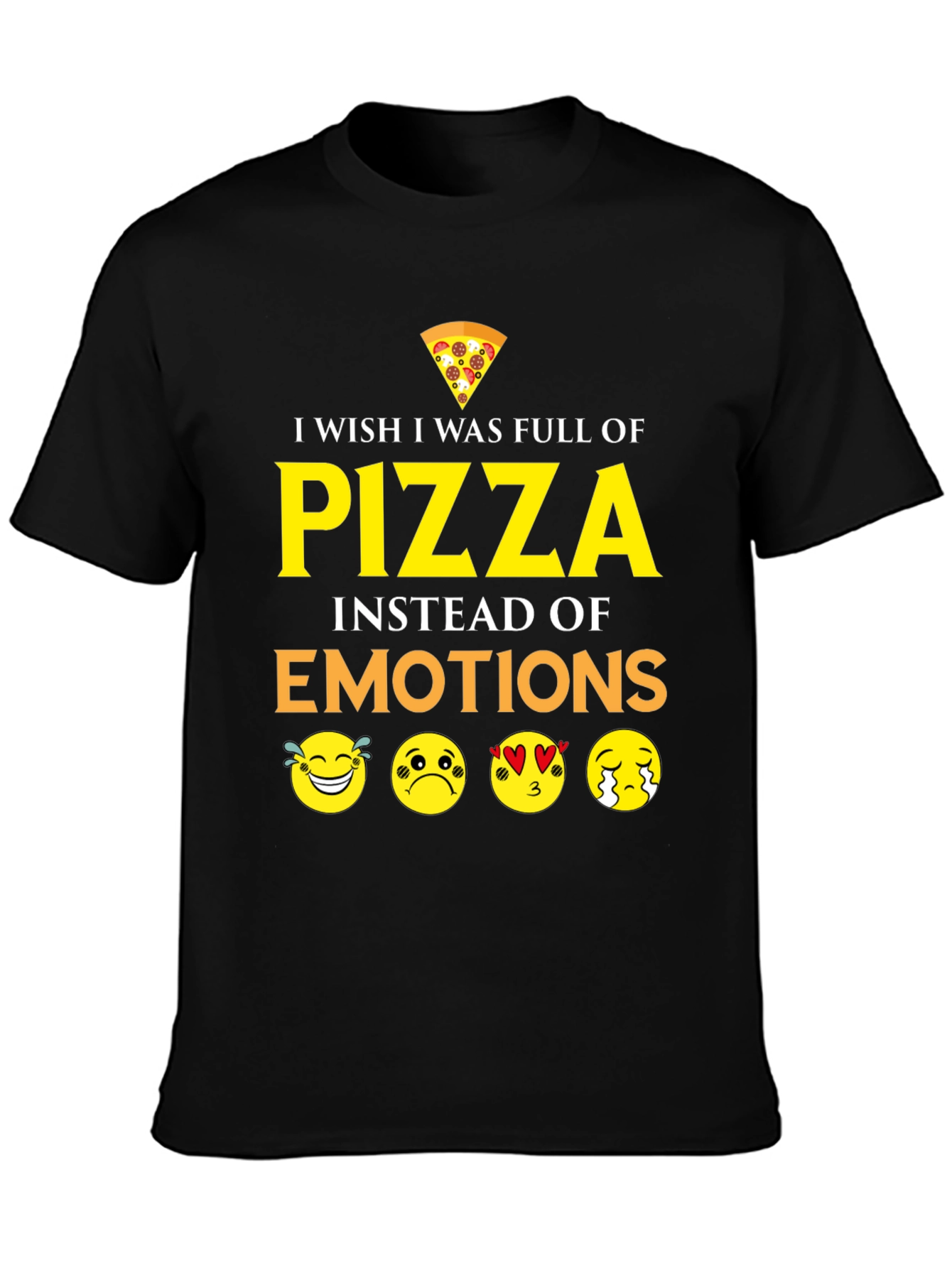 Pizza Emotions Graphic T-Shirt - Funny Foodie Tee