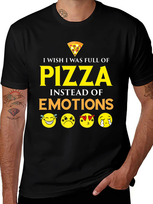 Pizza Emotions Graphic T-Shirt - Funny Foodie Tee