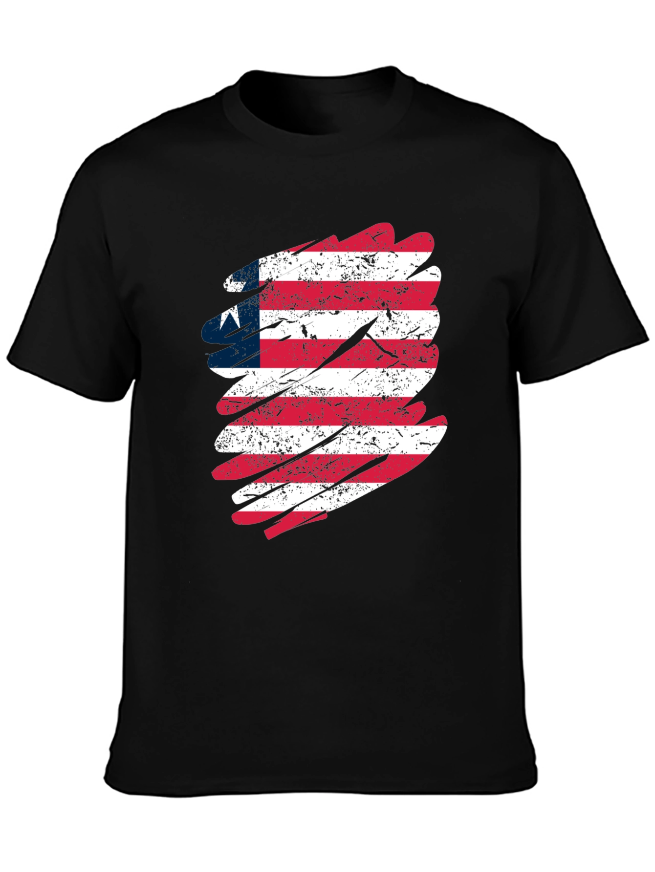 Liberia Flag Graphic Tee - Distressed Style