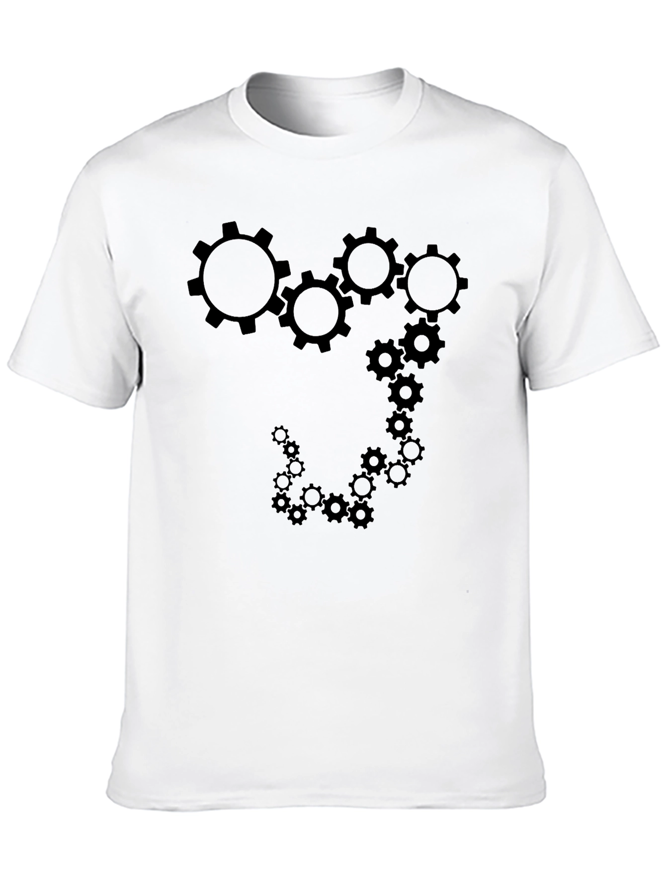 Cogwheel Gears Design Black T-Shirt