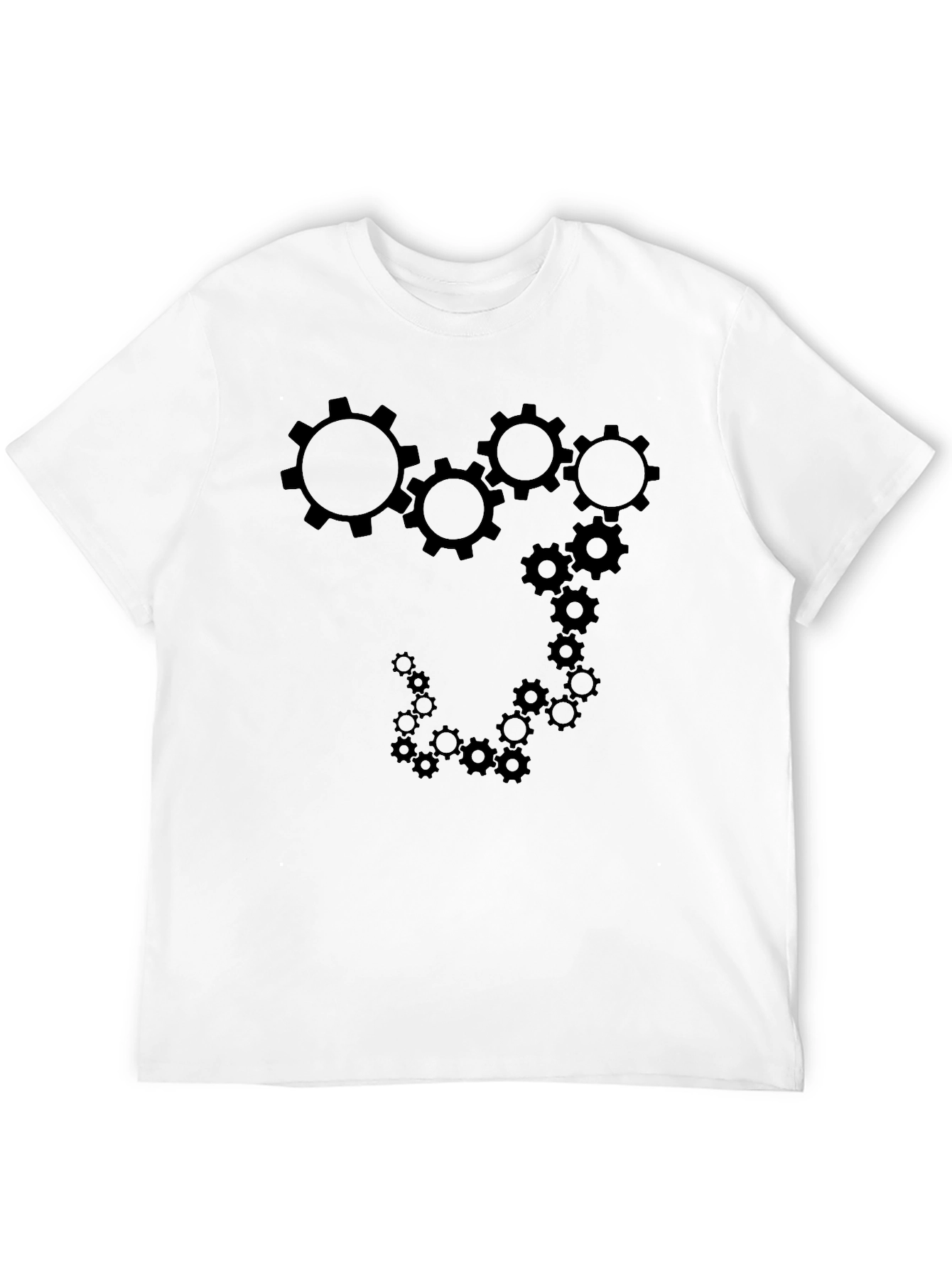Cogwheel Gears Design Black T-Shirt