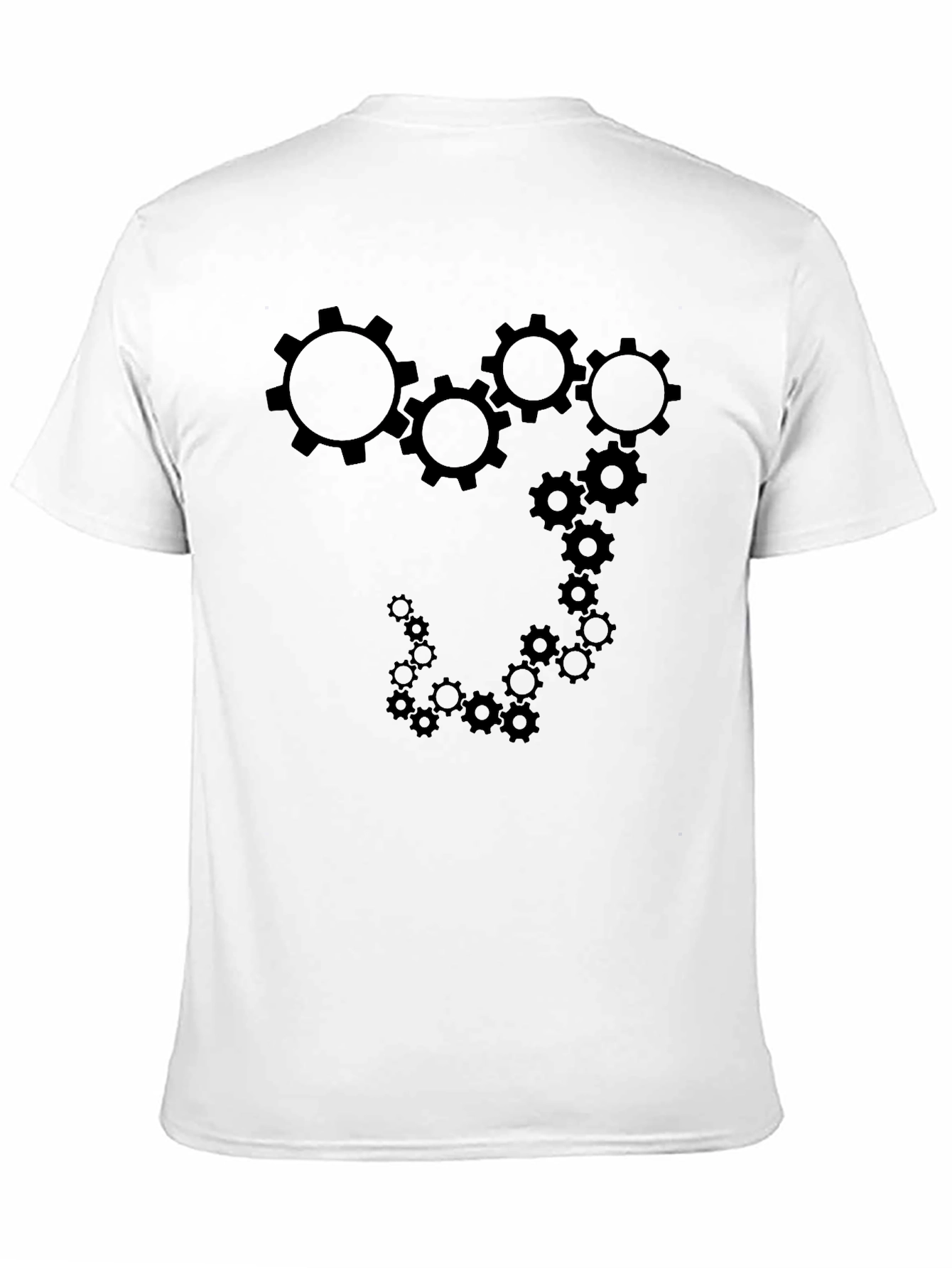Cogwheel Gears Design Black T-Shirt