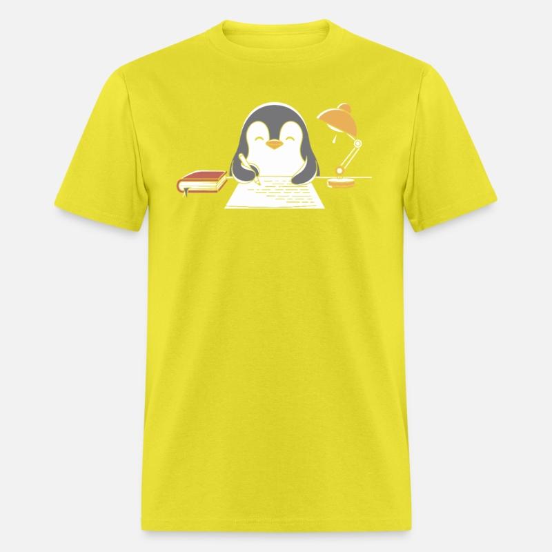 Writer Author Penguin Scribbling at Desk