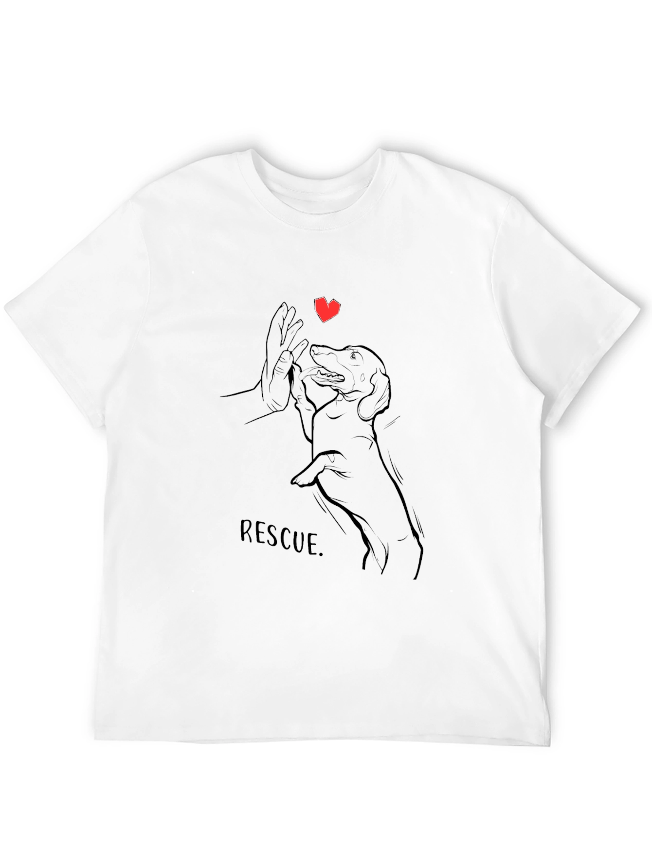 Rescue Dog T-Shirt -  Heart & Paw Design