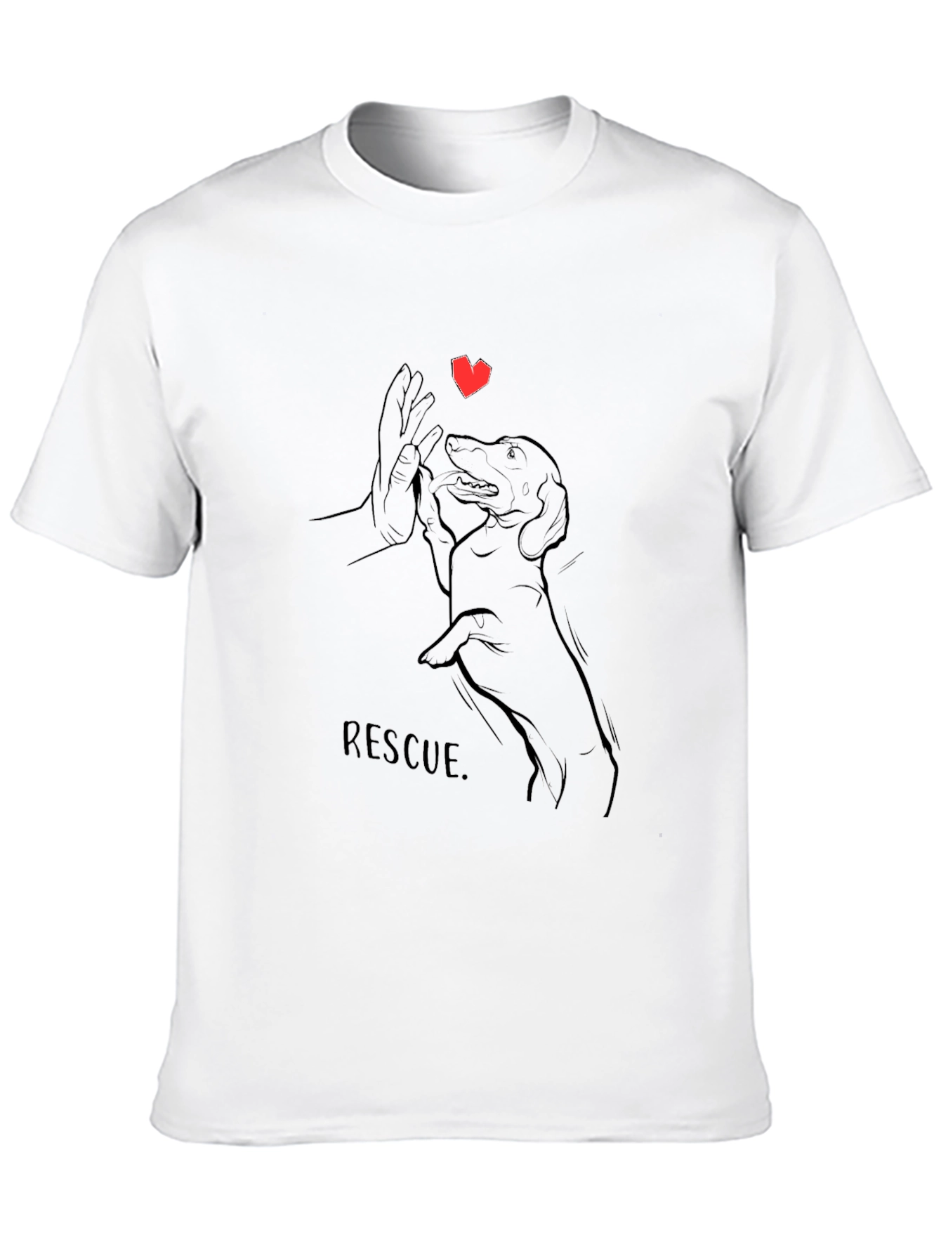 Rescue Dog T-Shirt -  Heart & Paw Design