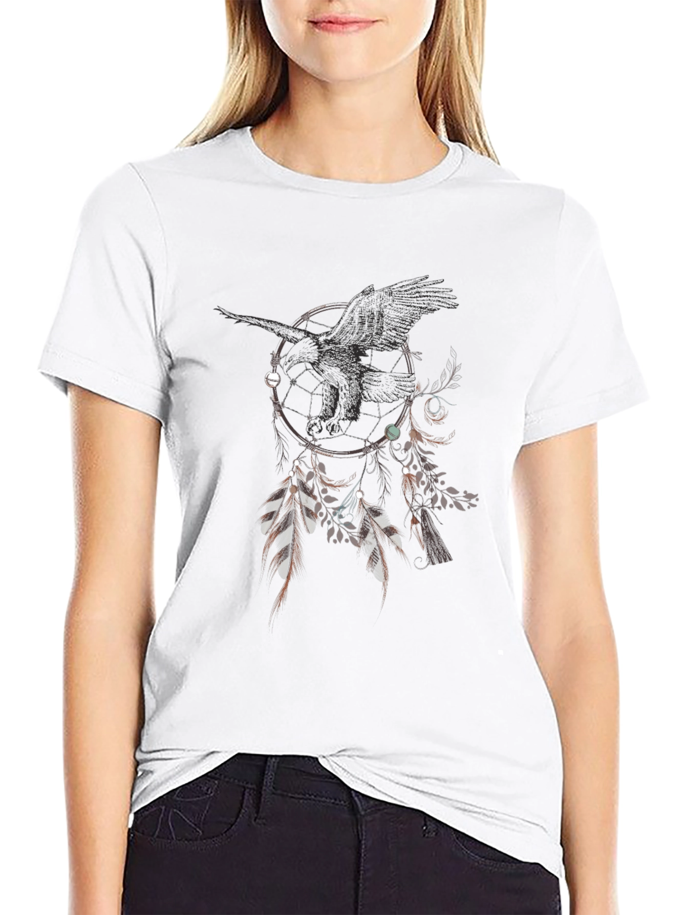 Raven Dreamcatcher Graphic Tee - Unique Design