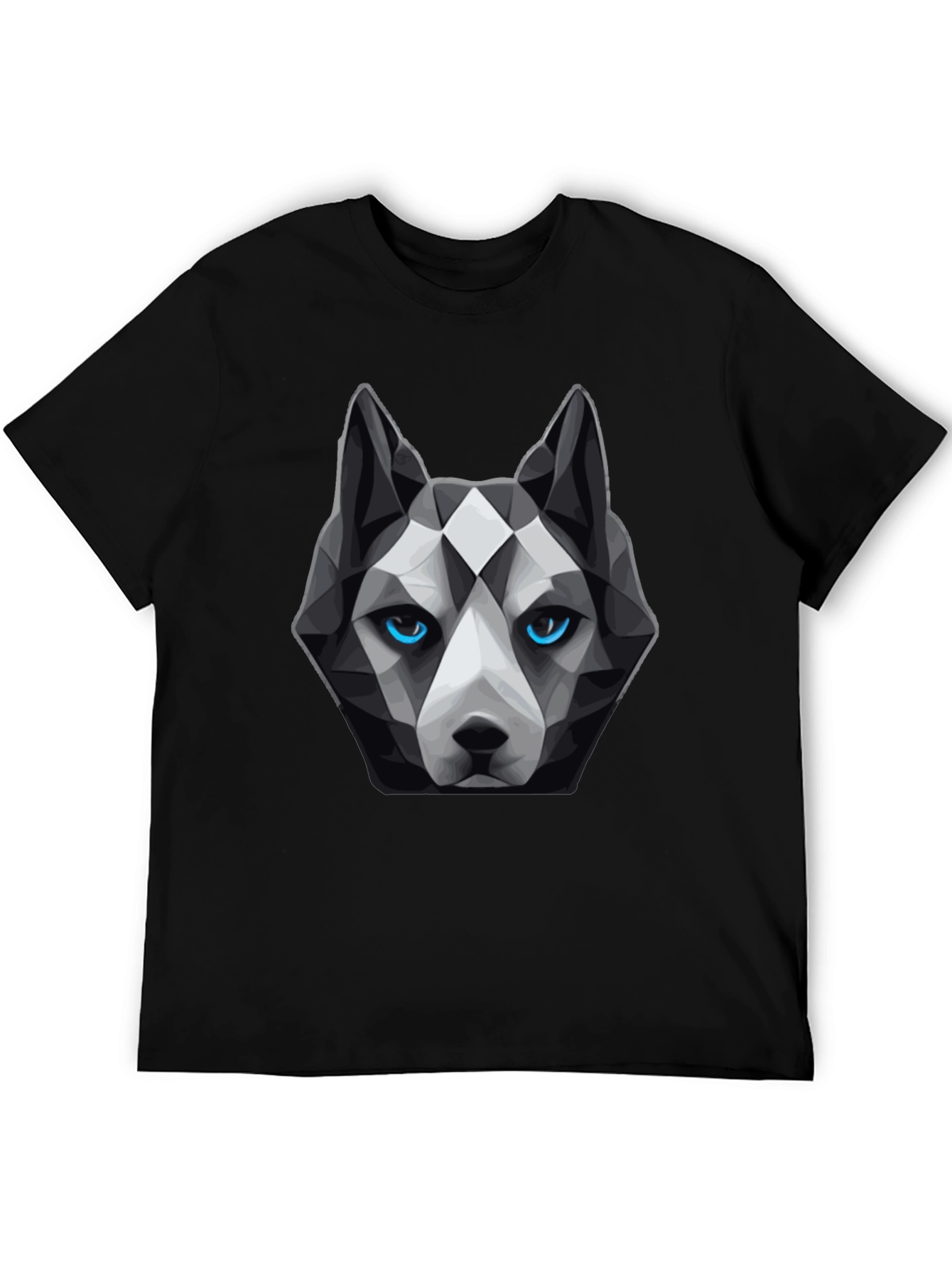 Geometric Husky Graphic Tee - Unique Dog Lover Design