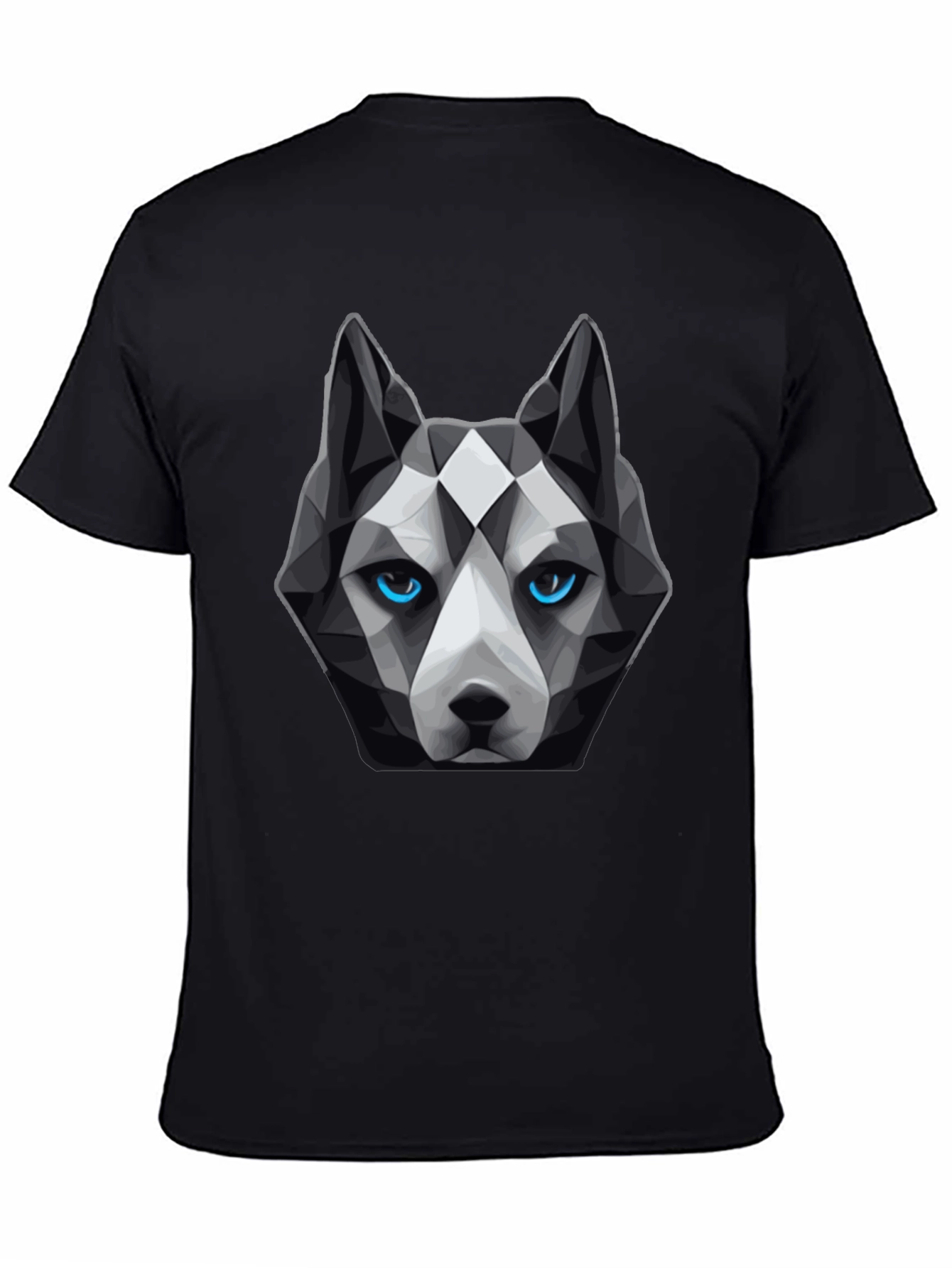 Geometric Husky Graphic Tee - Unique Dog Lover Design